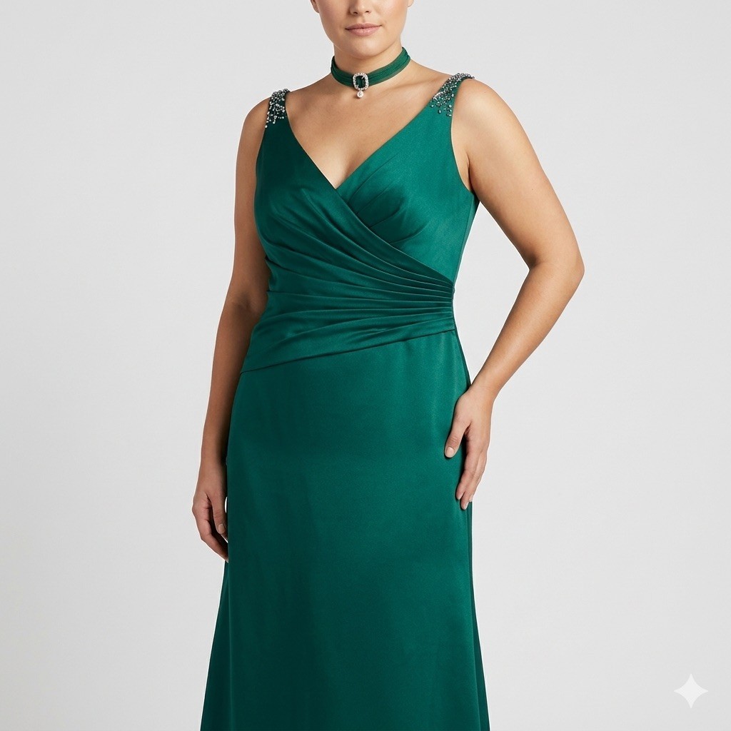 BNWT Veromia Bridal prom occasion emerald green long maxi gown size 16