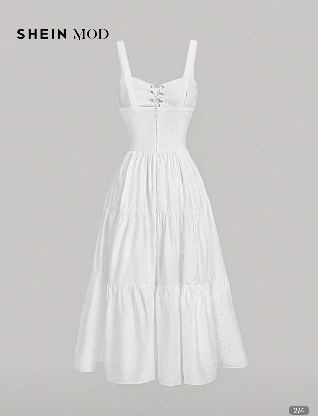 SHEIN MOD Solid Ruffle Hem Cami Midi Dress