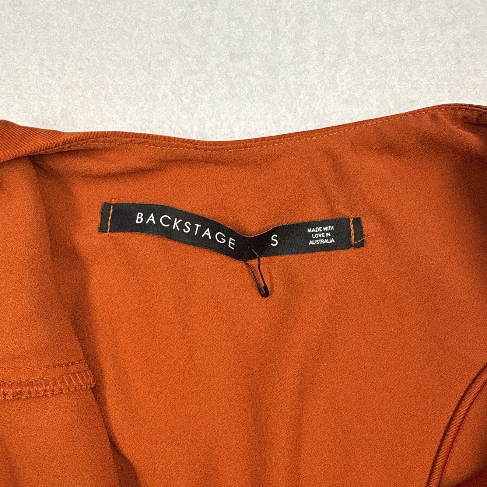 BACKSTAGE Australian Silk & Cupro Cowl Back Slip Dress – Rust Copper – Size S