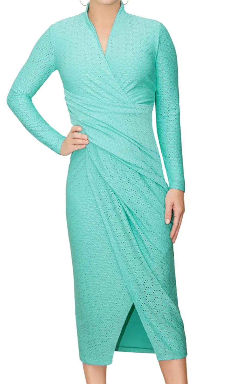 Rachel Rachel Roy Bret Eyelet Midi Dress MSRP $139 Size L # 14A 1926 NEW