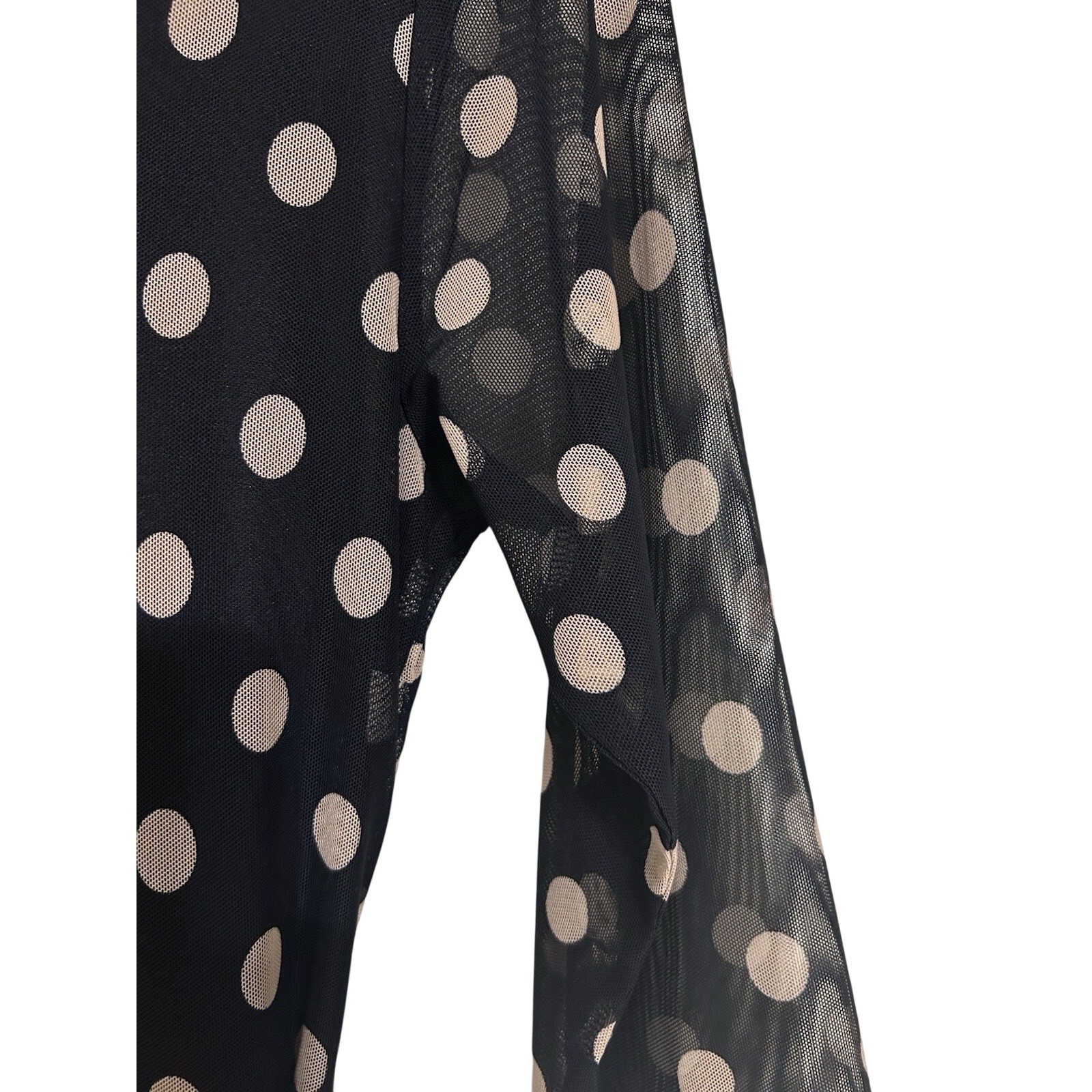 Enfocus Studio Womens Navy Blue Polka Dot Mesh Wrap Maxi Dress Size 8