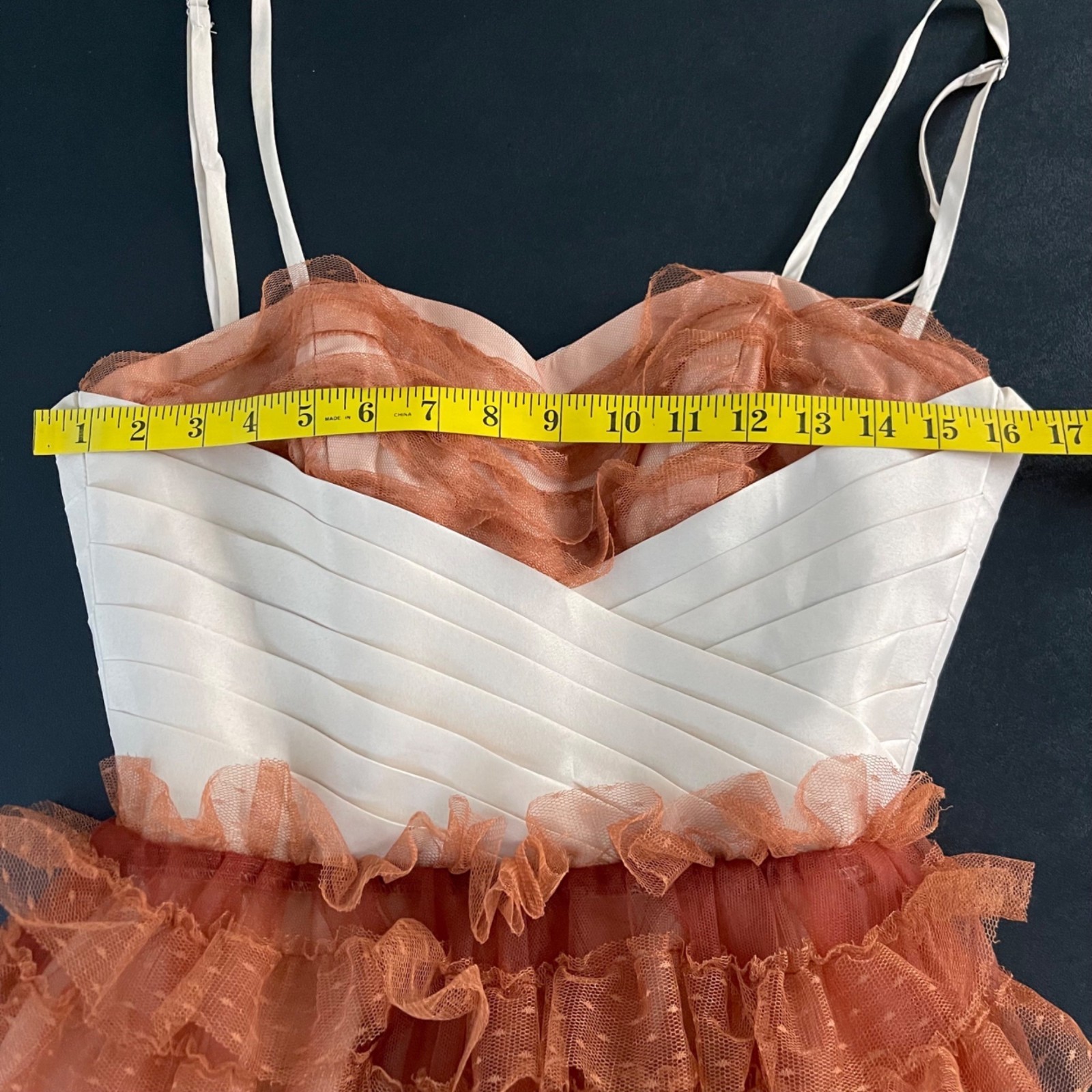 Unique Vintage Corset Ruffle Tulle Party Dress Size S/4 Fairy Coquette Hoco Prom