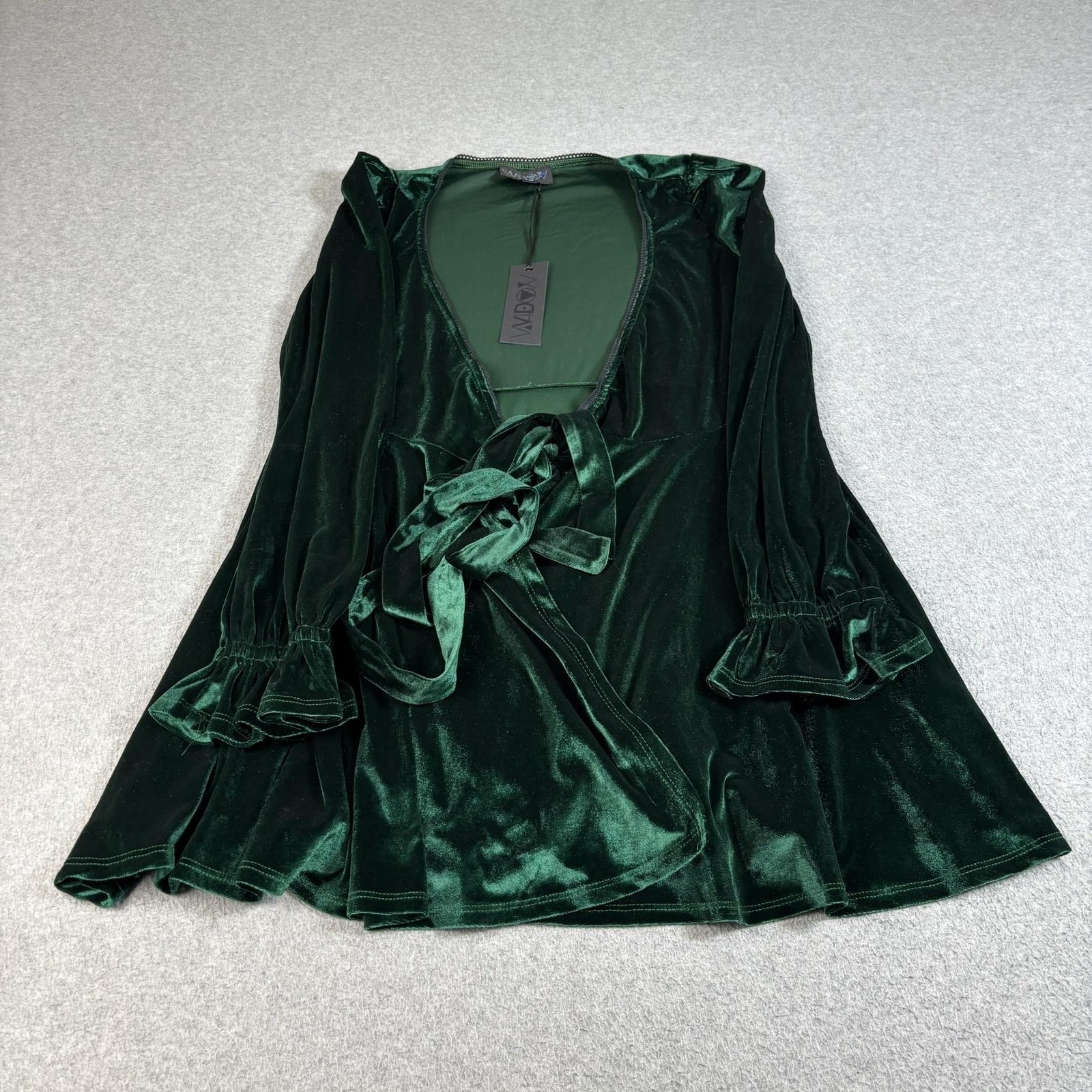 Widow Dolls Kill Dress Women Small Green Velvet Jacket Bell Sleeve Gothic Witchy