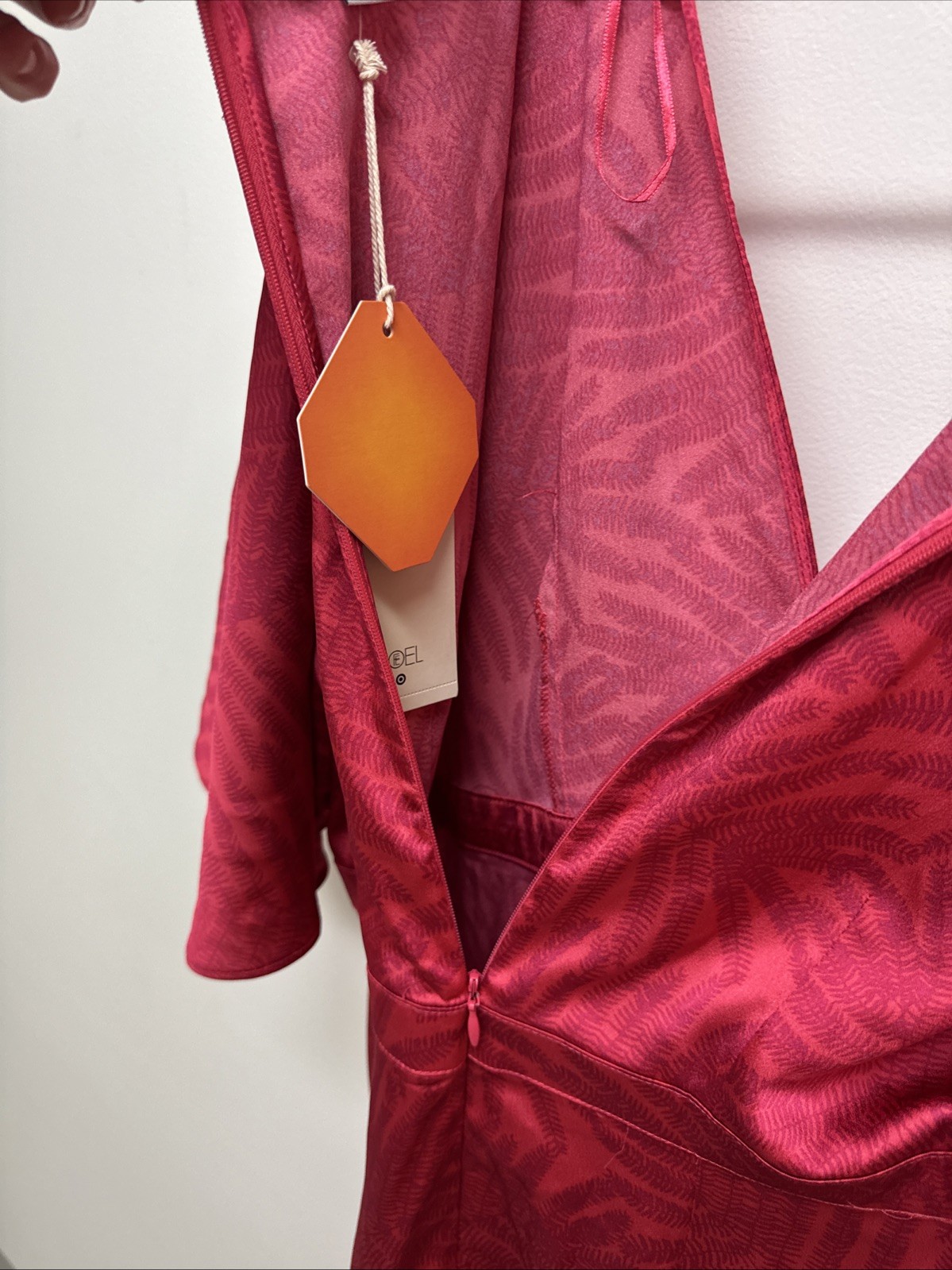 Fe Noel Target Maxi Dress Kimono Style Red Silk Fern Perfect 🤩 Summer Size 12