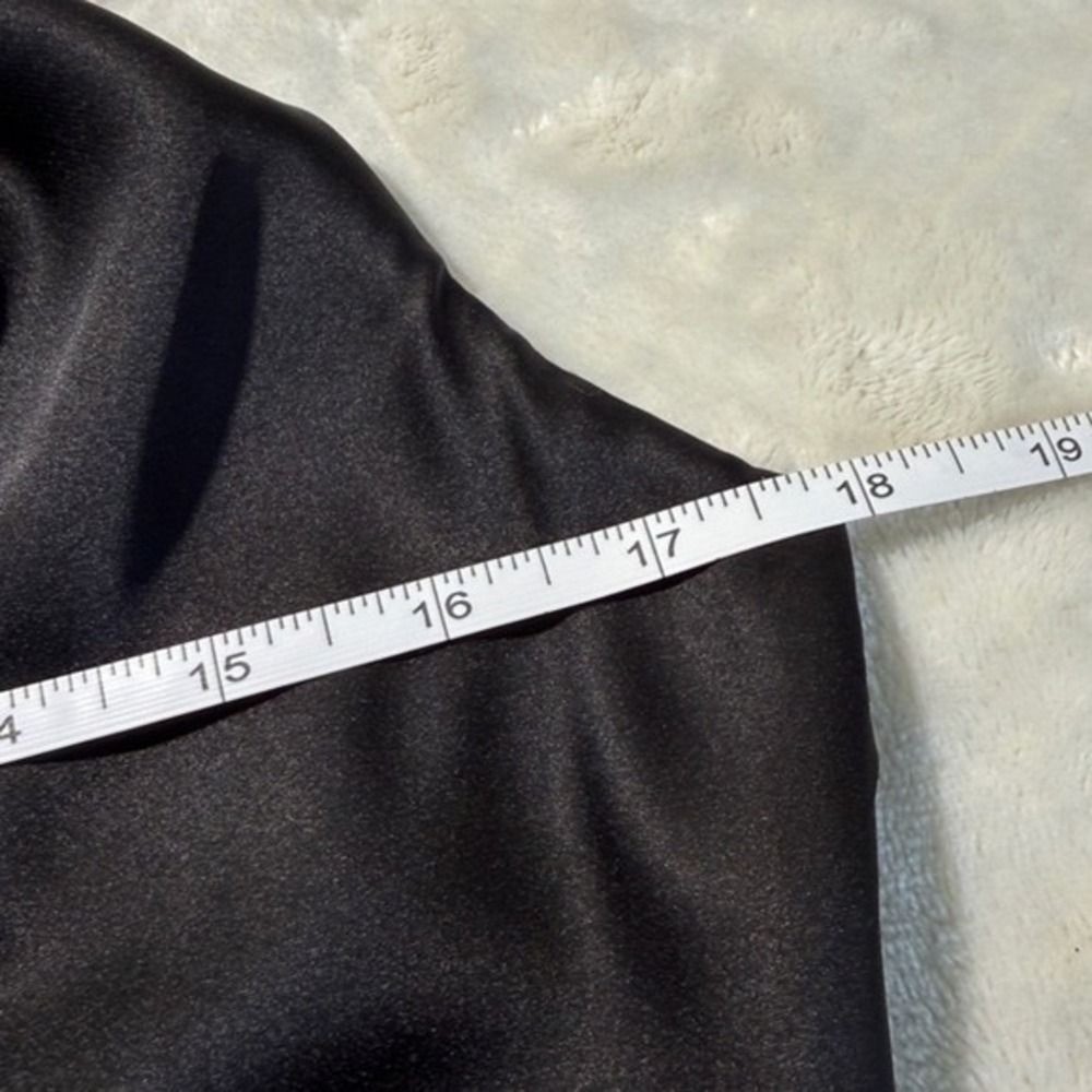 Black Satin Mini Dress Rhinestones Sparkle Bachelorette Party Sorority Medium