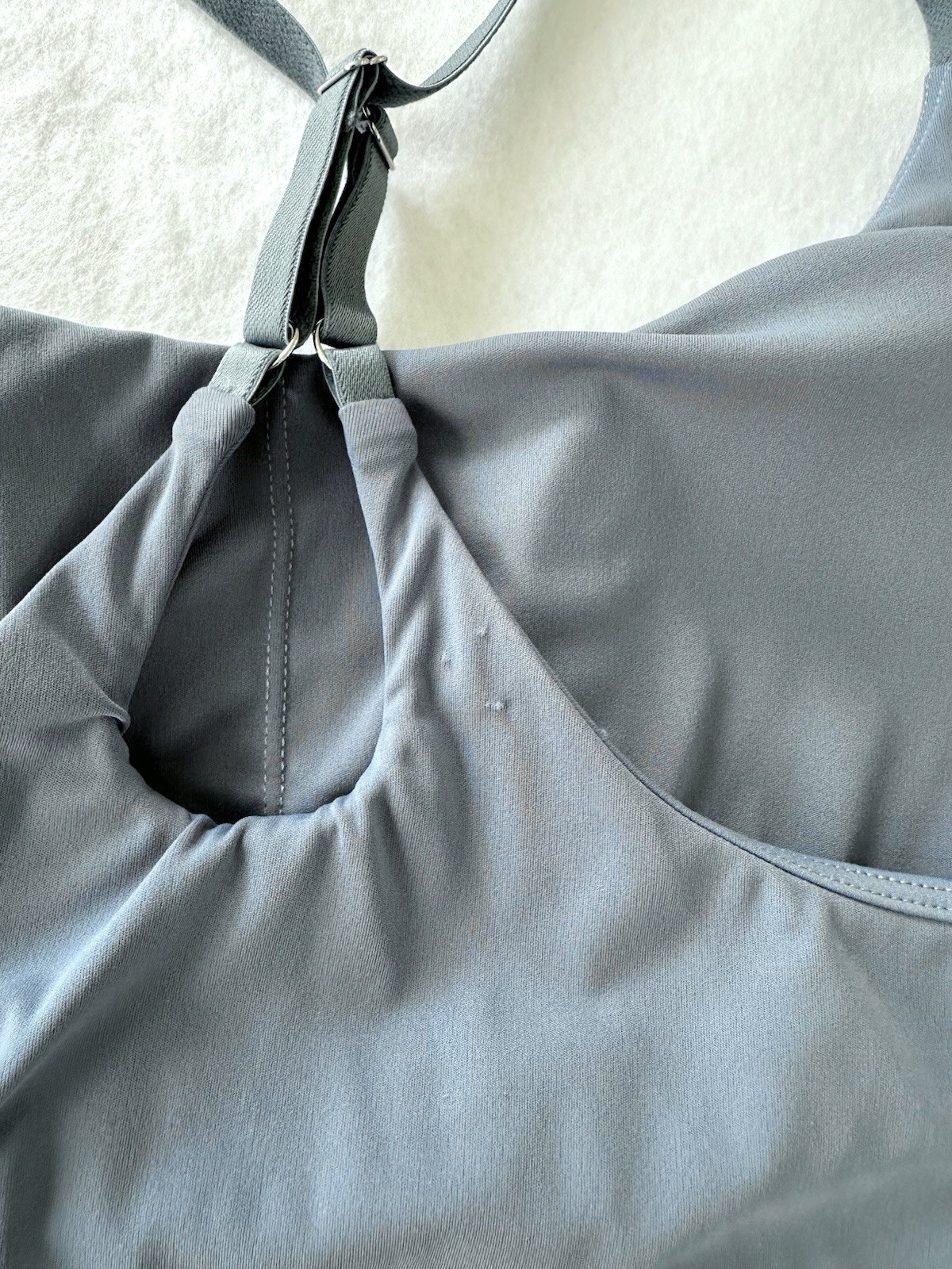 Athletic Tank Dress With Cupped Shelf Bra Yoga Workout Dusty Blue Women’s L