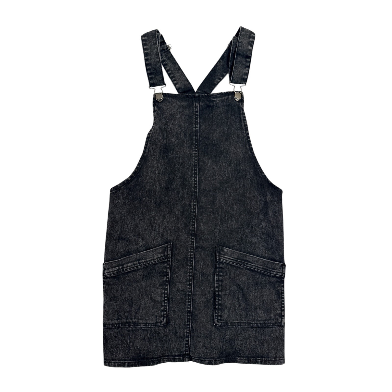 Black Denim Overall Dress with Adjustable Straps Juniors Size S (3–5)