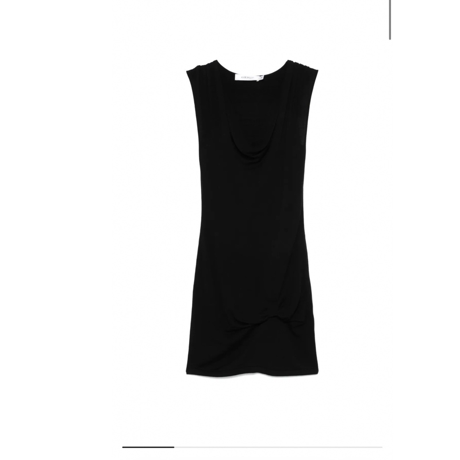 Aya Muse Black Cowl Neck Mini Dress Sleeveless Bow Detail Bodycon NWT Size S