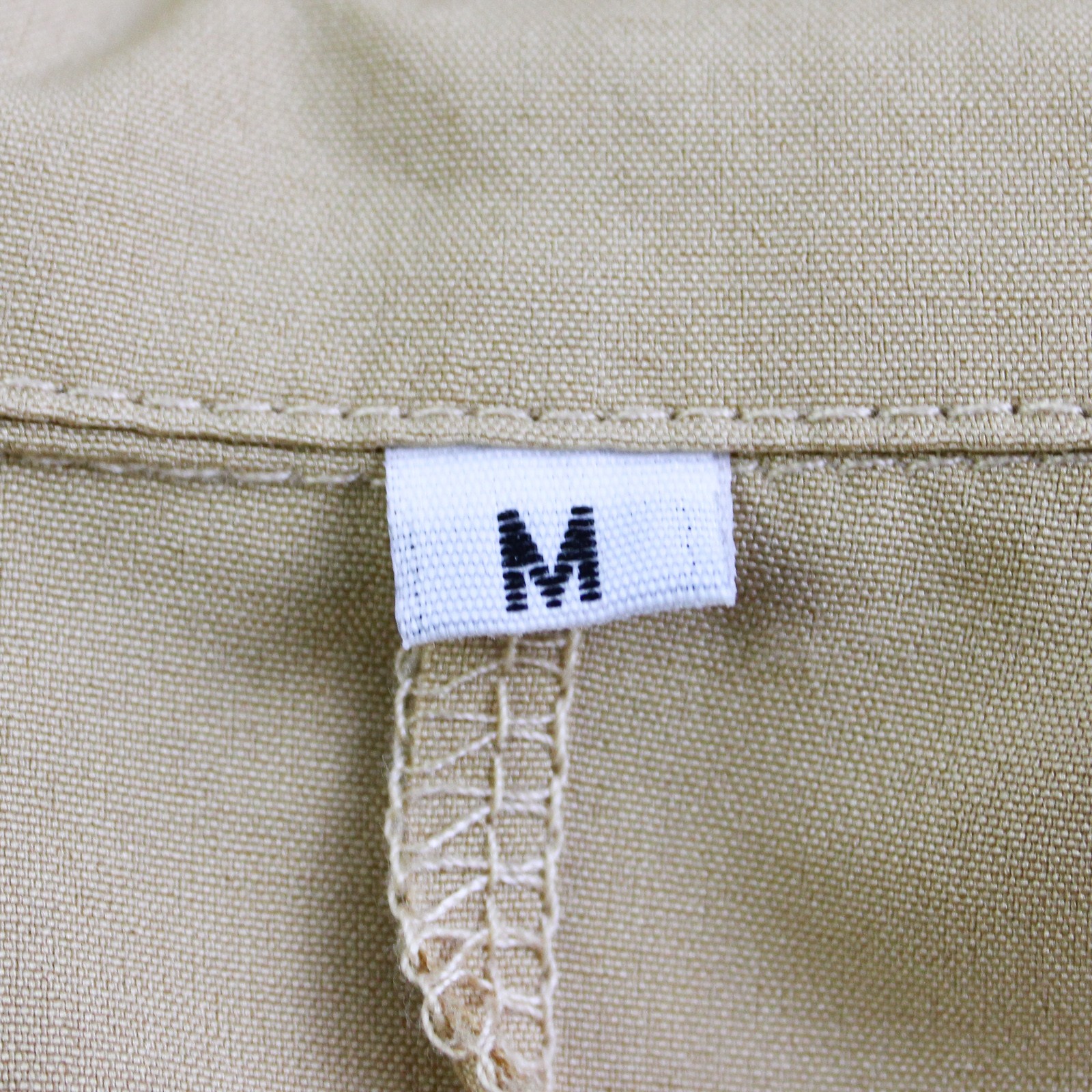 Unbranded Solid Khaki Color Button Up Short Sleeve Dress Women’s Size Medium