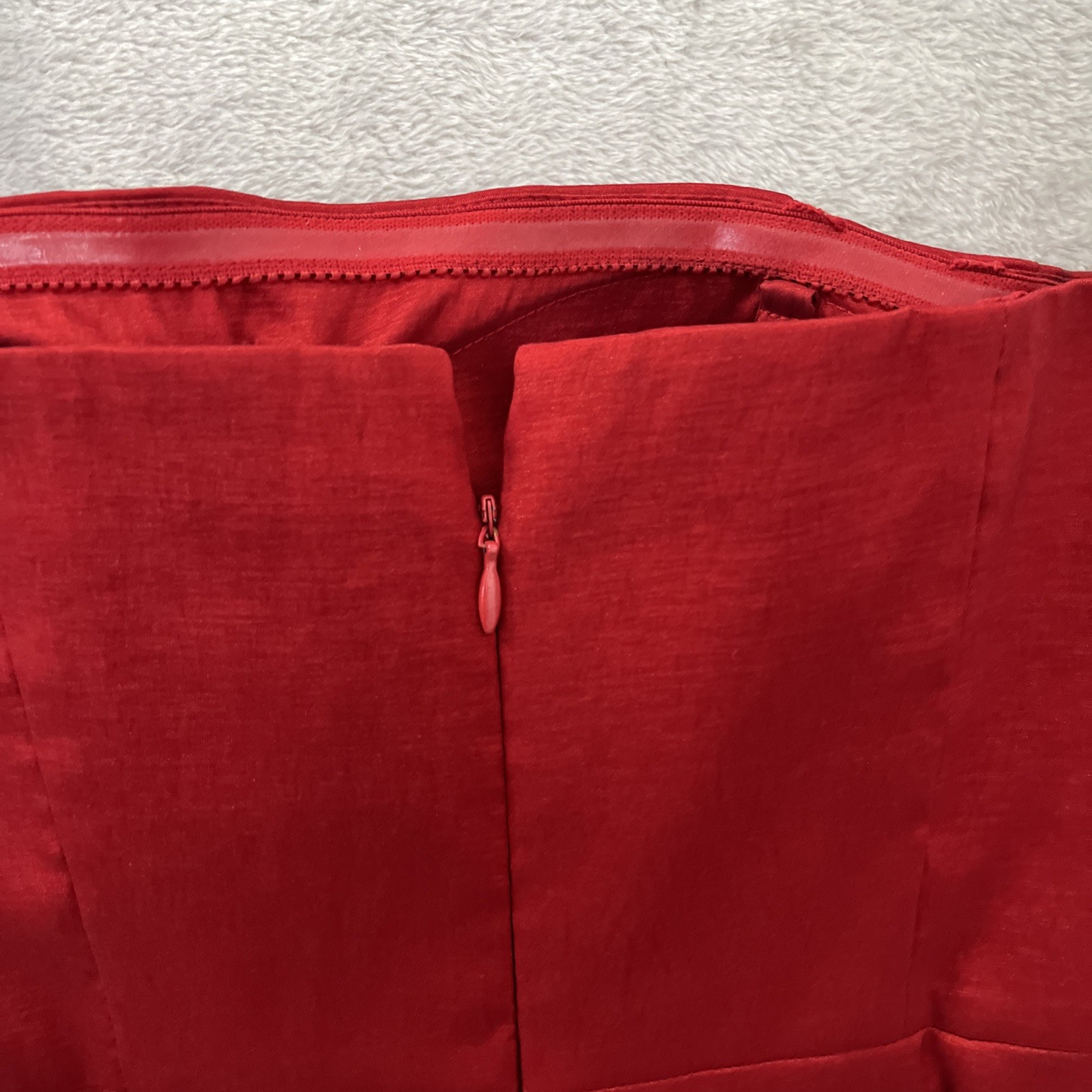 Calvin Klein Womans Mini Dress Red Solid 4 Polyester Blend Tube Top Zip