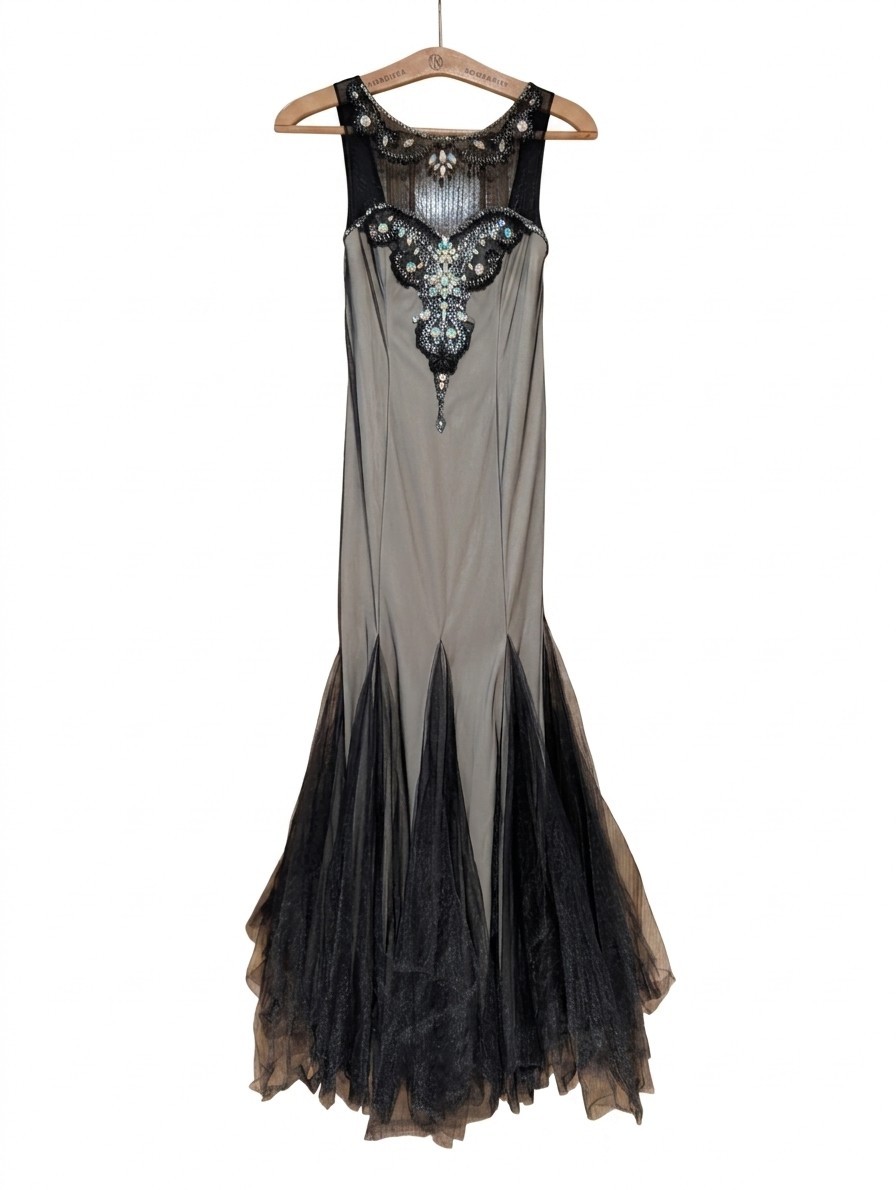 Vtg Deb Formal Dress Sweetheart Size 5-6 Bodycon Tulle Prom Whimsigoth Mermaid