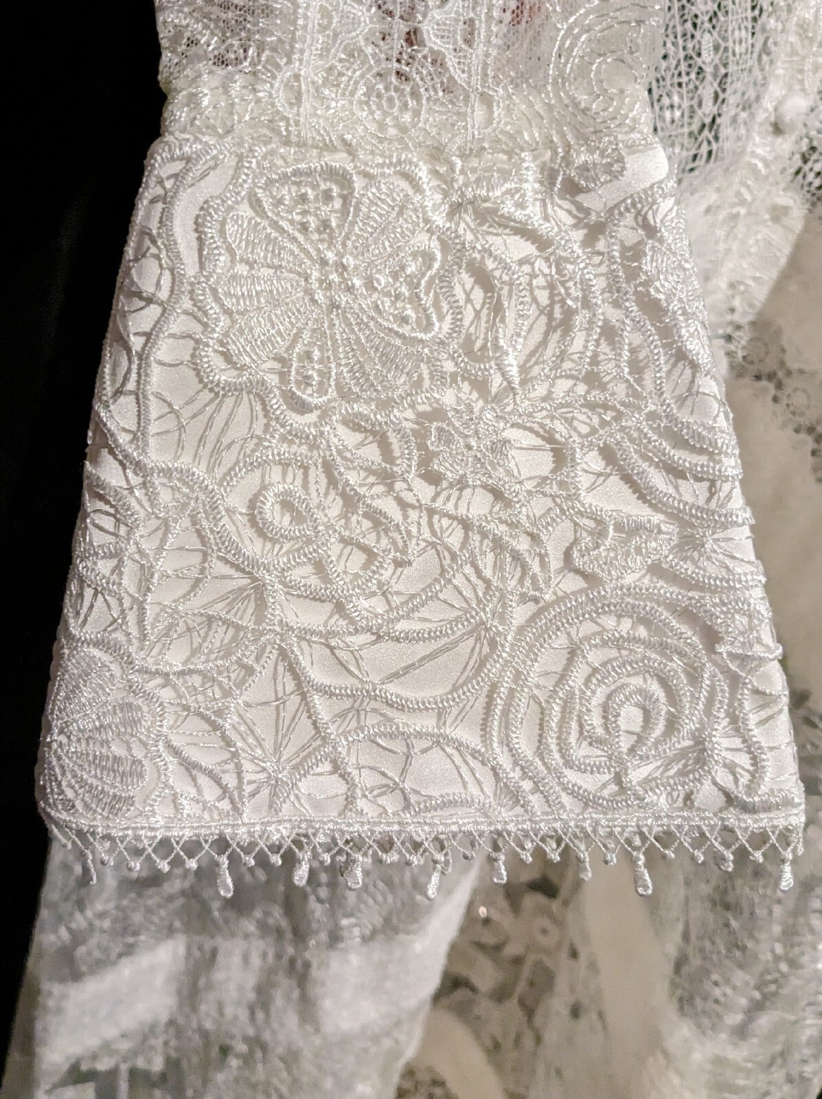 Leo & Lin Juno Poly & Silk Button Down Lace Dress White Long Sleeve Size 6 – NWT