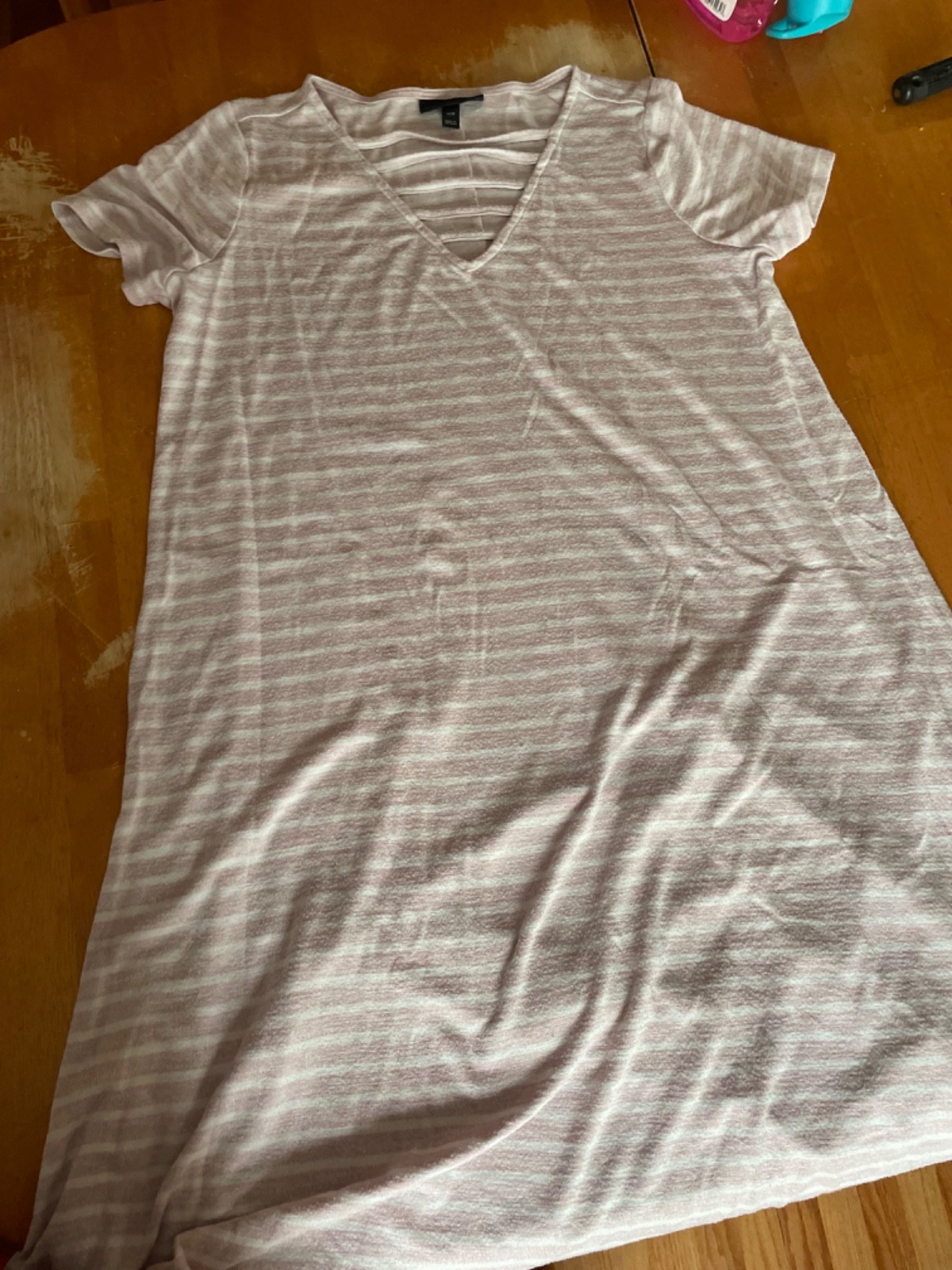 white and pink stripped lane bryant shirt dress size 14/16