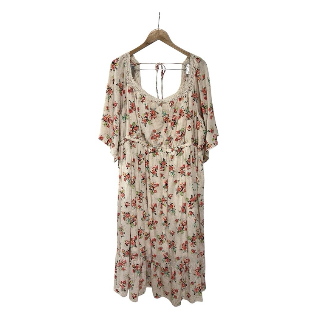 Torrid Women’s Floral Midi Length Washable Gauze Peasant Fit & Flare Dress 4