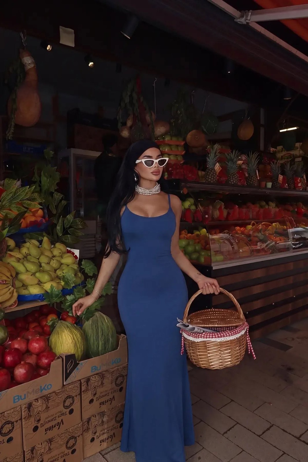 Women’s Indigo Bodycon Maxi Dress Sleeveless Casual Summer Elegant Dress ⭐