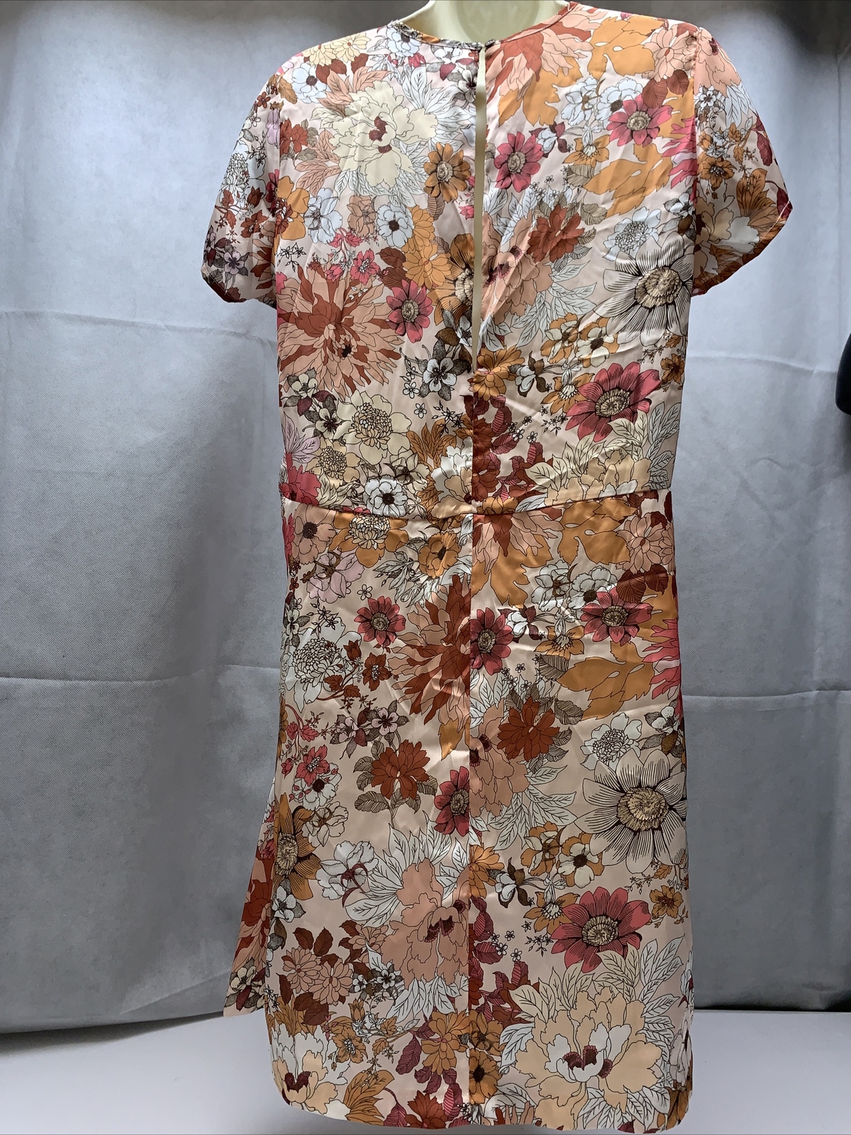 Daisy Drive Floral Trapeze Pullover Dress Womans Size L Autumn Fall KG