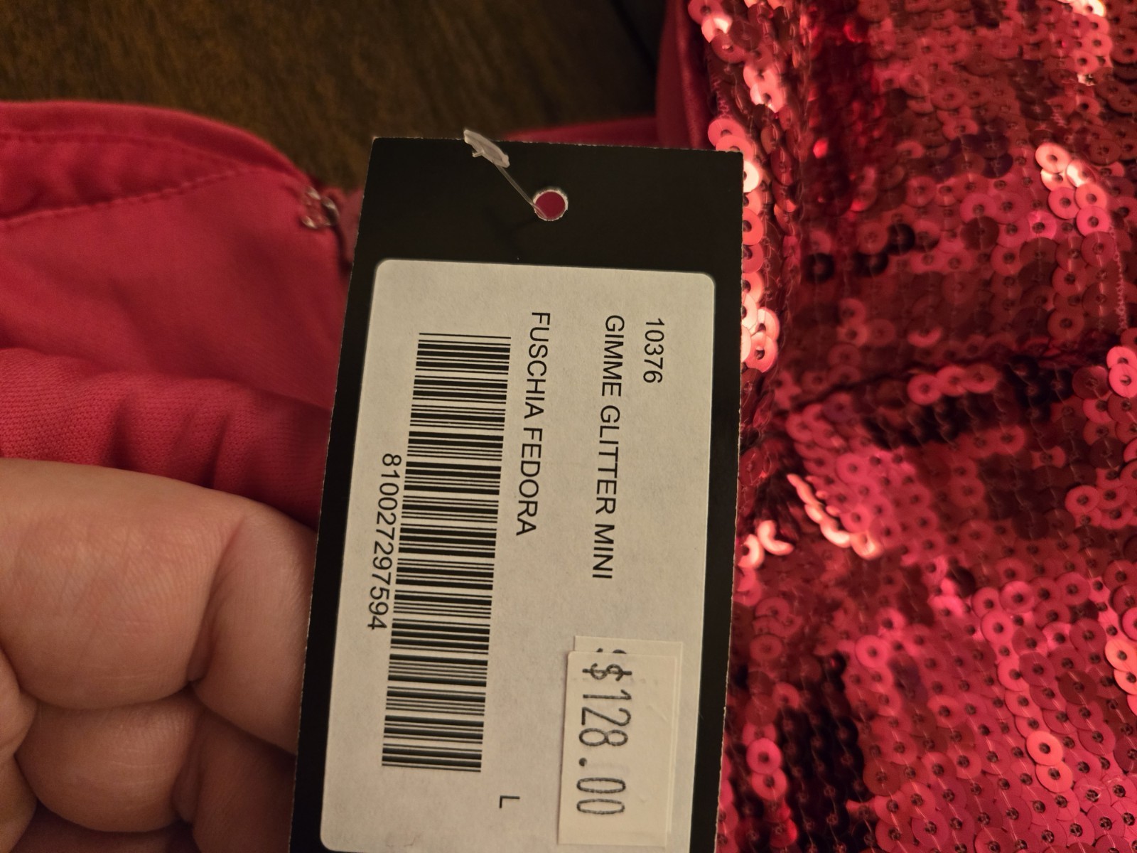 abbeline sequin dress gimme glitter mini fuschia Fedora Large