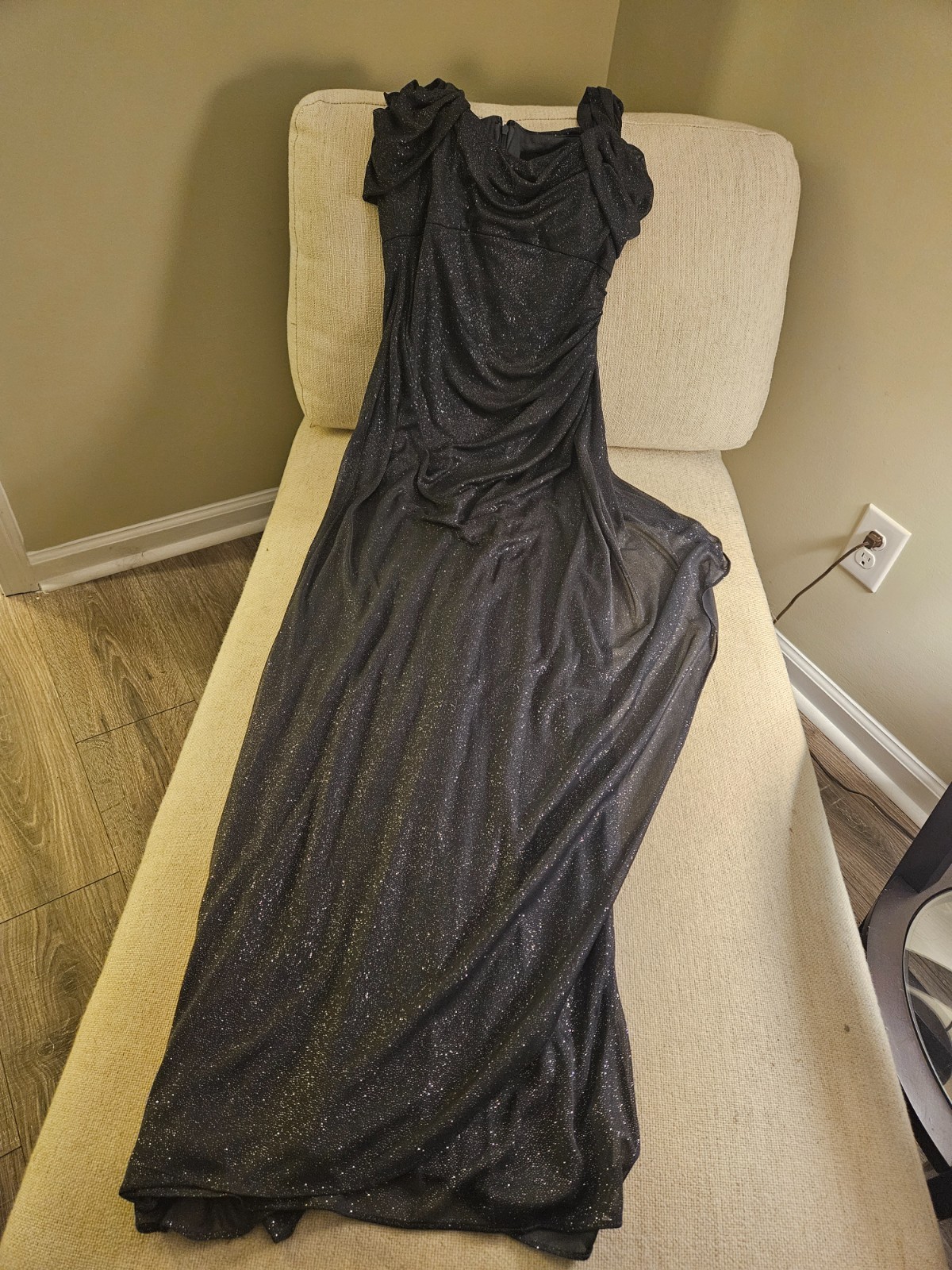 Alex Evenings Artisan Finish Gown, Shimmering Silver Slip-Shoulder Tags Included