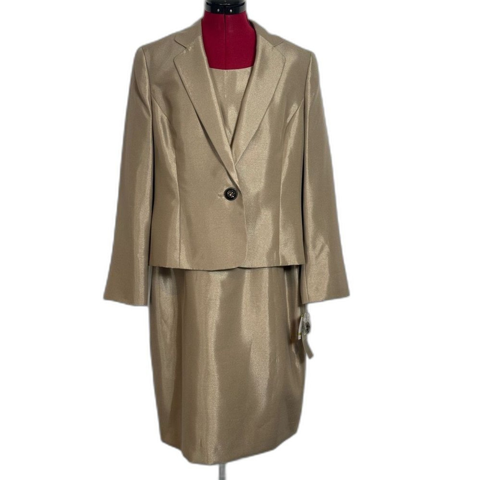 NWT Kasper Jacket Dress Women’s Size 14 Bronze 2-Piece Set Blazer & Dress