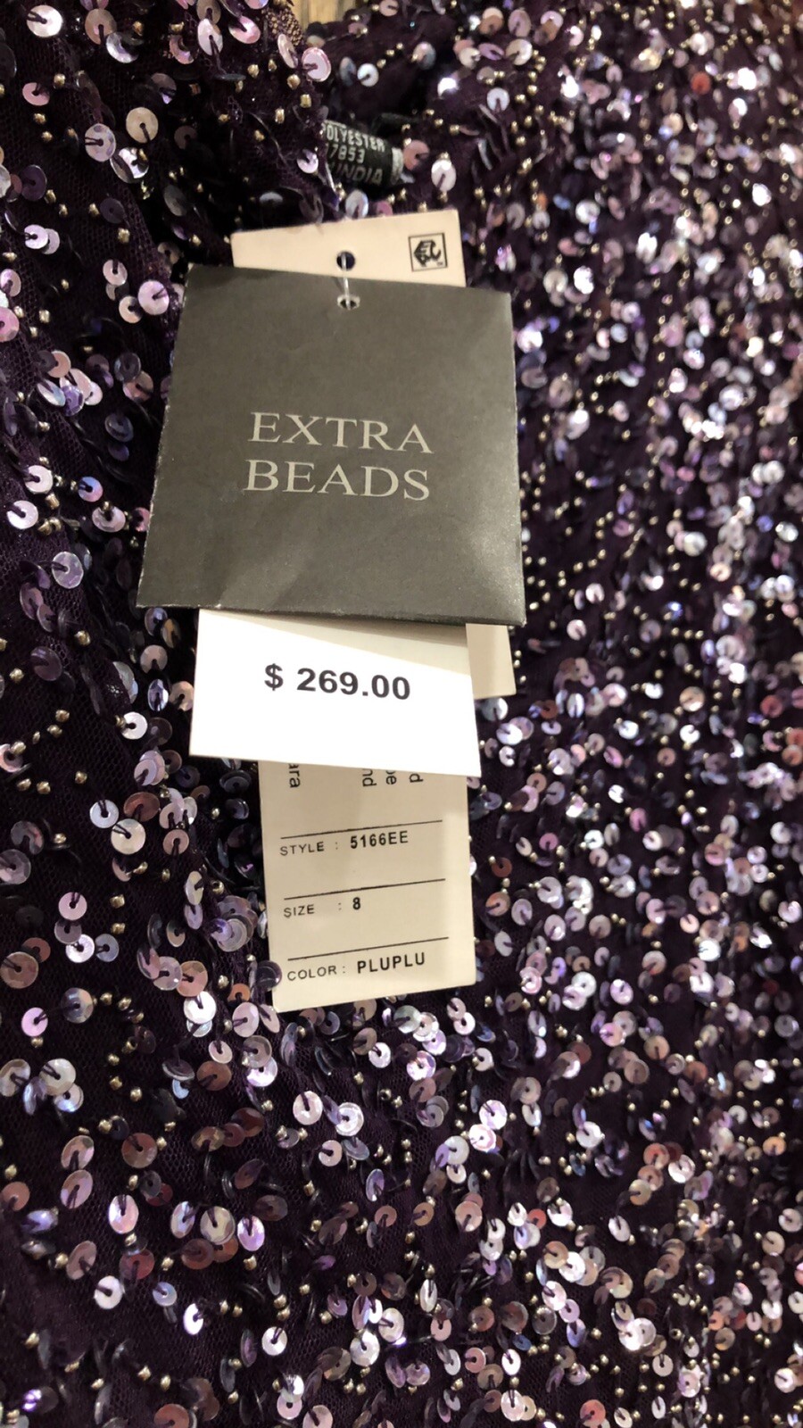 Formal Dresses Size 8 JKara Evening Maxi Gown Purple Sequin Mother of Bride NEW
