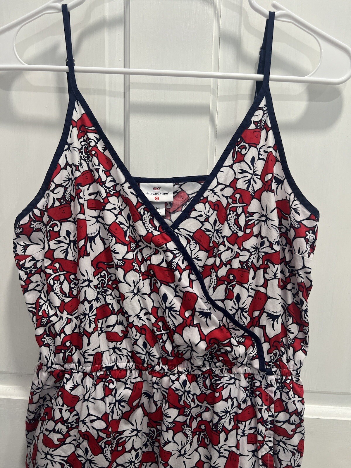 VINEYARD VINES for Target Red White Blue Hibiscus Dress SIZE MEDIUM Pre Loved.