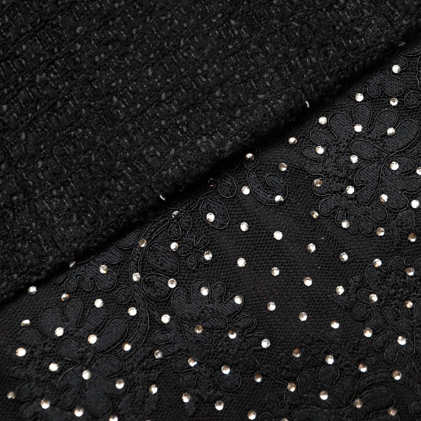 Self portrait BLACK BOUCLE RHINESTONE LACE MAXI DRESS $ 850 US 2 UK 6