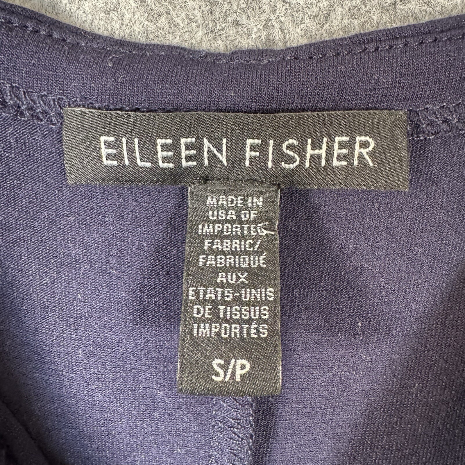 Eileen Fisher Cold Shoulder Jersey Shift Navy Blue Dress Sz Small Coastal Beach