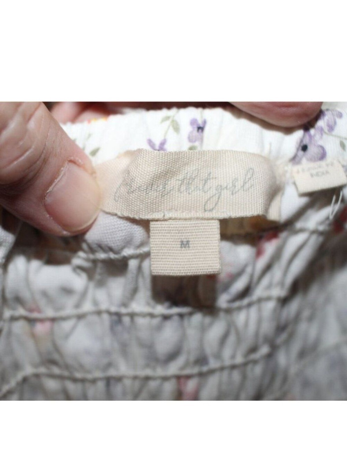 Anthropologie Romantic Fully Smocked Dress Floral Coquette Size M !00% Cotton