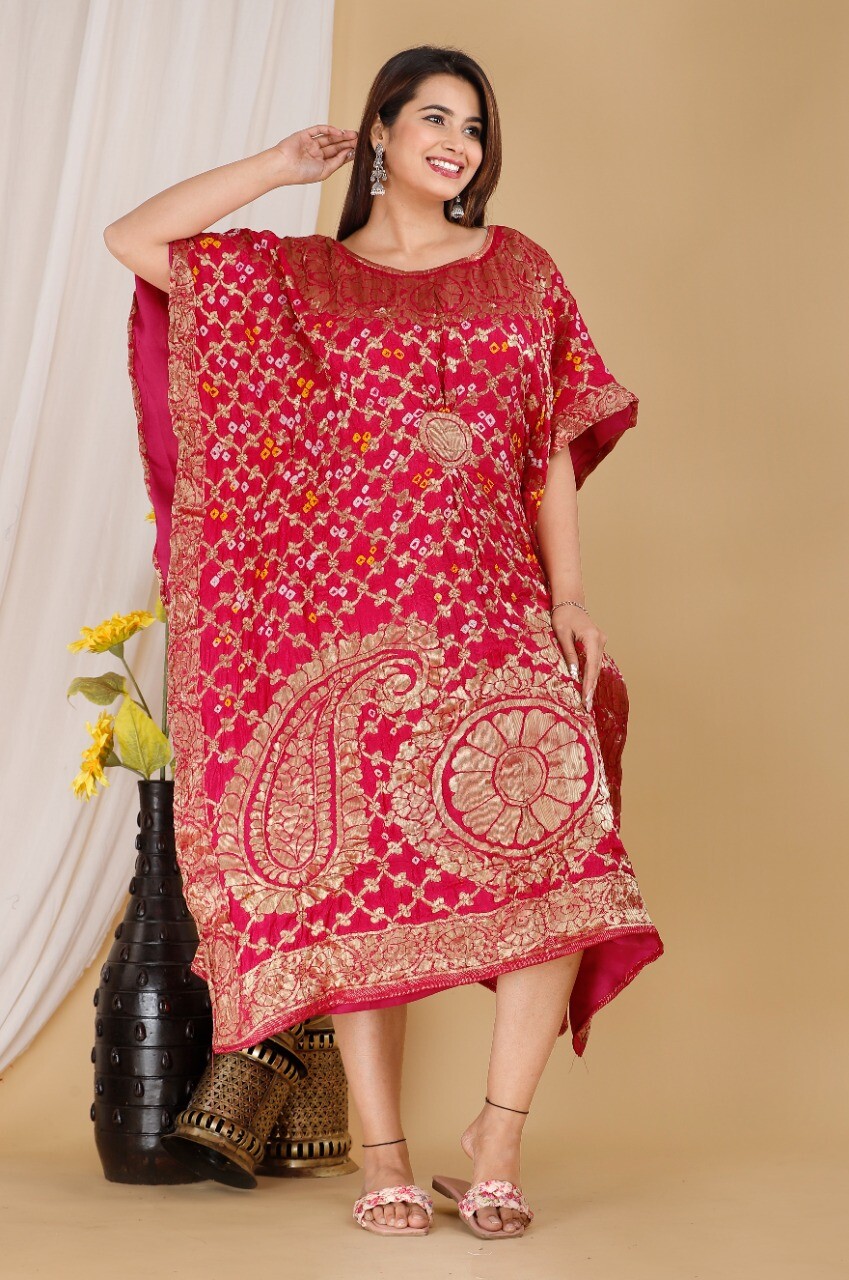Women’s Premium Quality Red Tafita Kaftan For Party Cocktail Wear Item