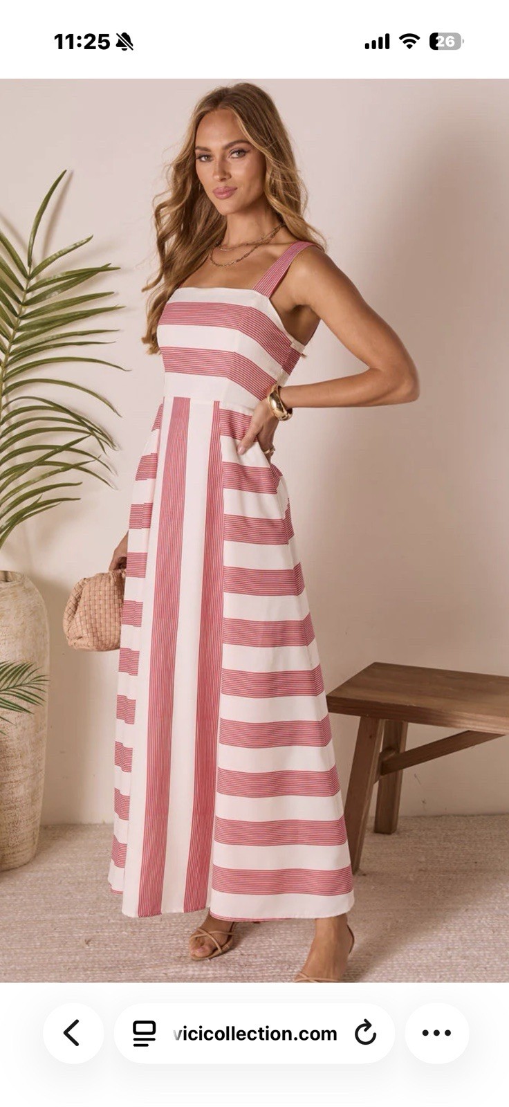 NWT VICI Everen Striped Maxi Dress Red/White Maxi Dress Large