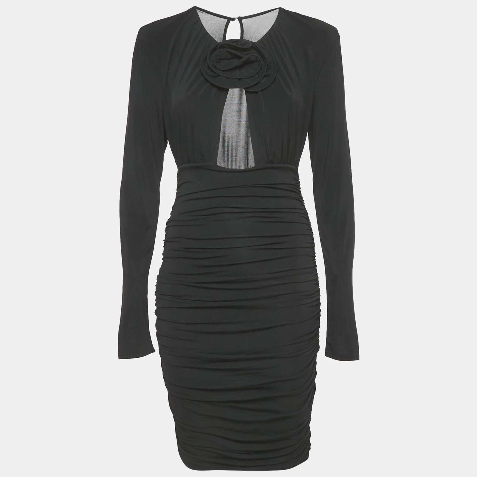 Magda Butrym Black CutOut Jersey Ruche Mini Dress S