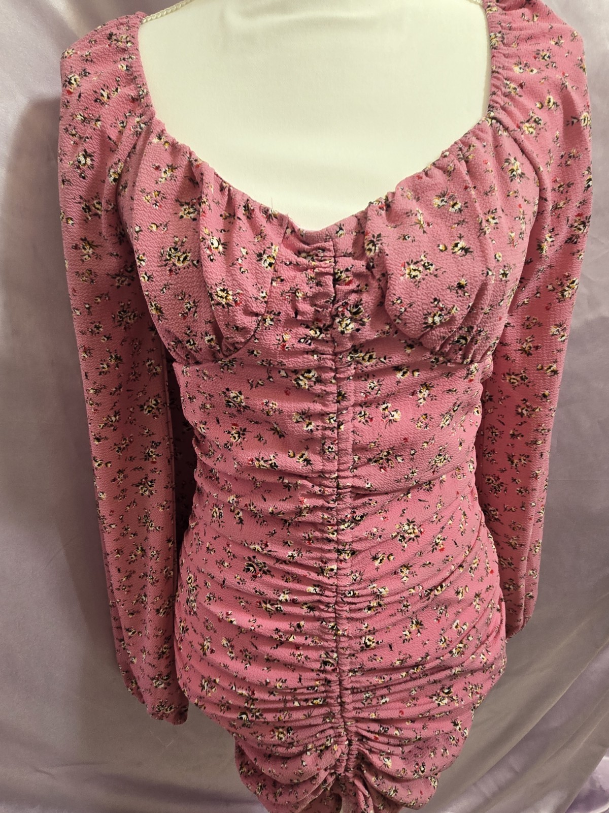 Shein Mini Long Sleeve Peasant Dress