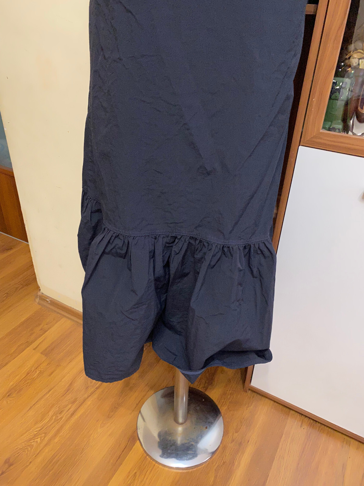 HENRIK VIBSKOV DARK NAVY NYLON COTTON RUFFLE DRESS BLAZE-XS