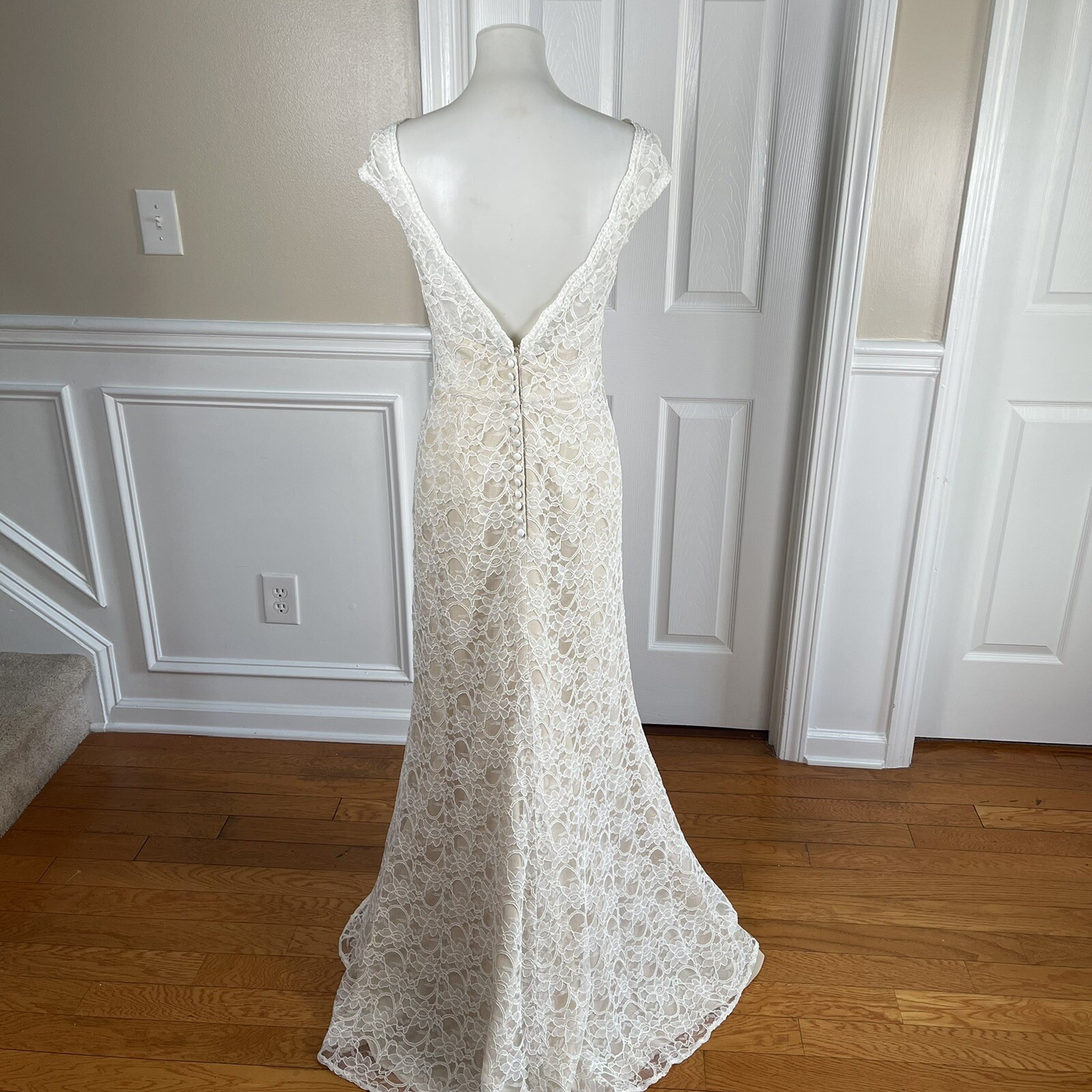 Morilee By Madeline Wedding Dress Size 14 White Open Back Sleeveless Maxi