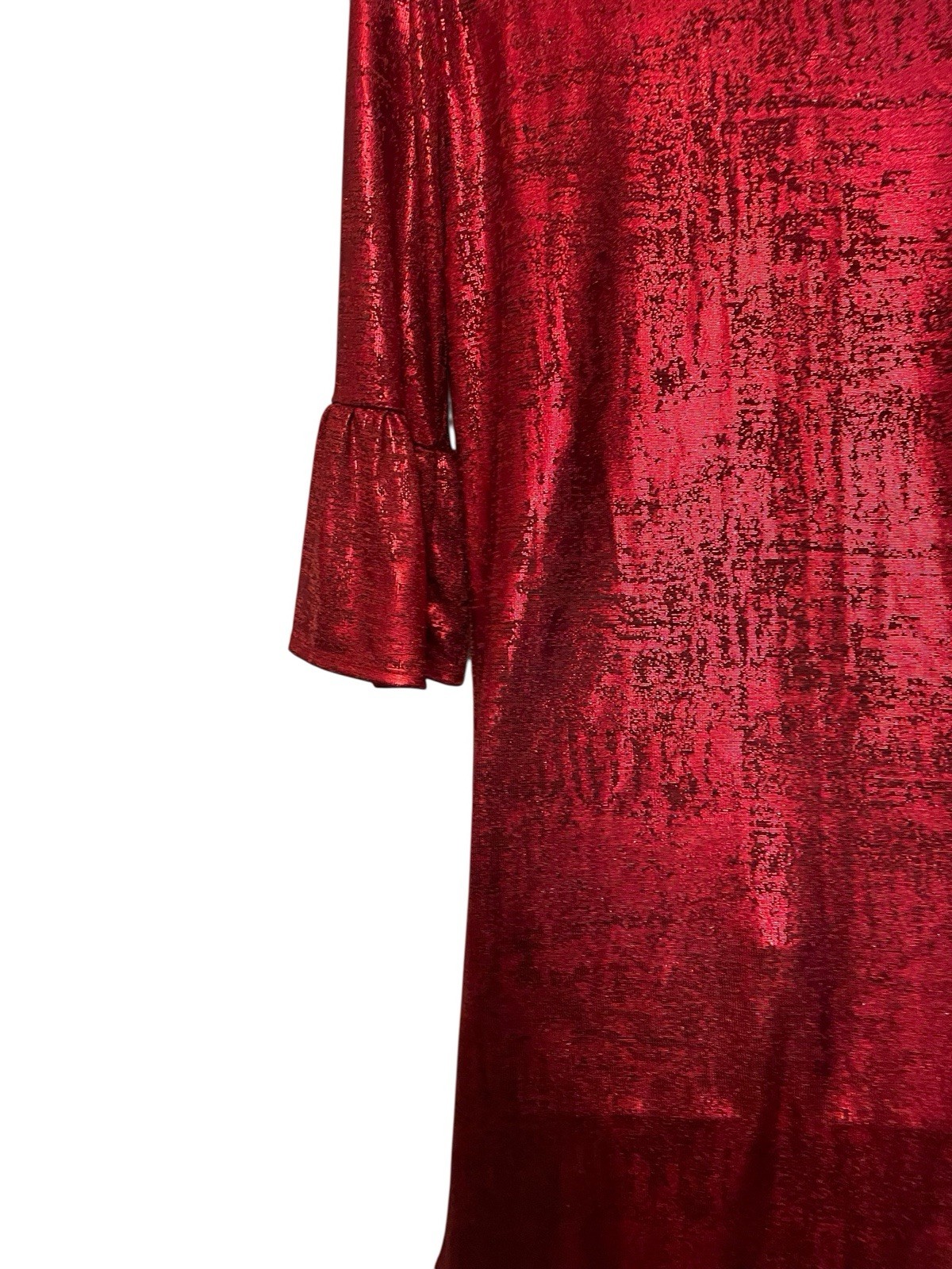 Ruby Red Size Small Red Dress PTP 18 33 L 96% Polyester Knee Length Long Sleeve