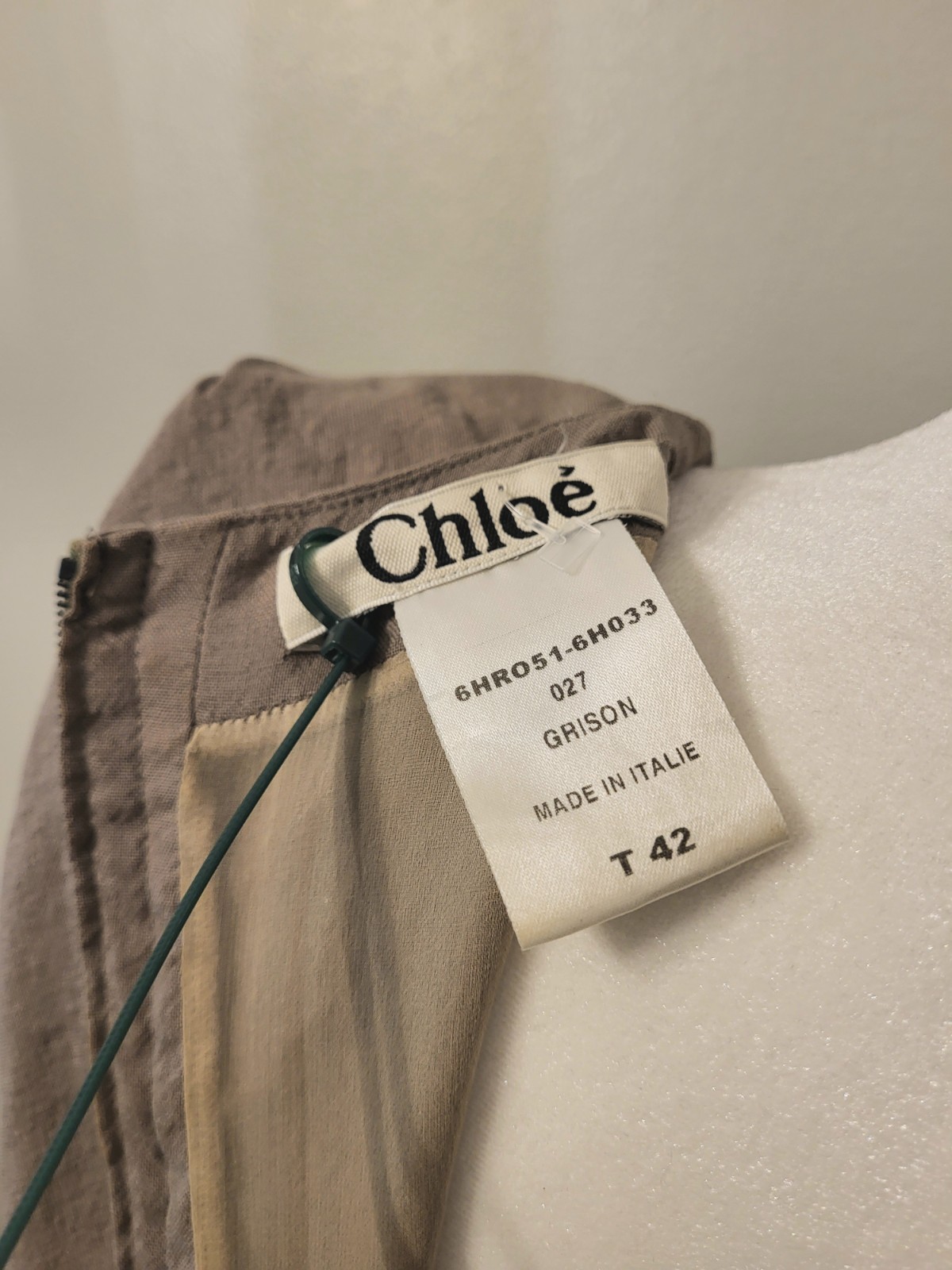 ​Chloé Fall 2006 Runway Phoebe Philo Silk Wool Bubble Dress Sz 42 IT Taupe Vtg