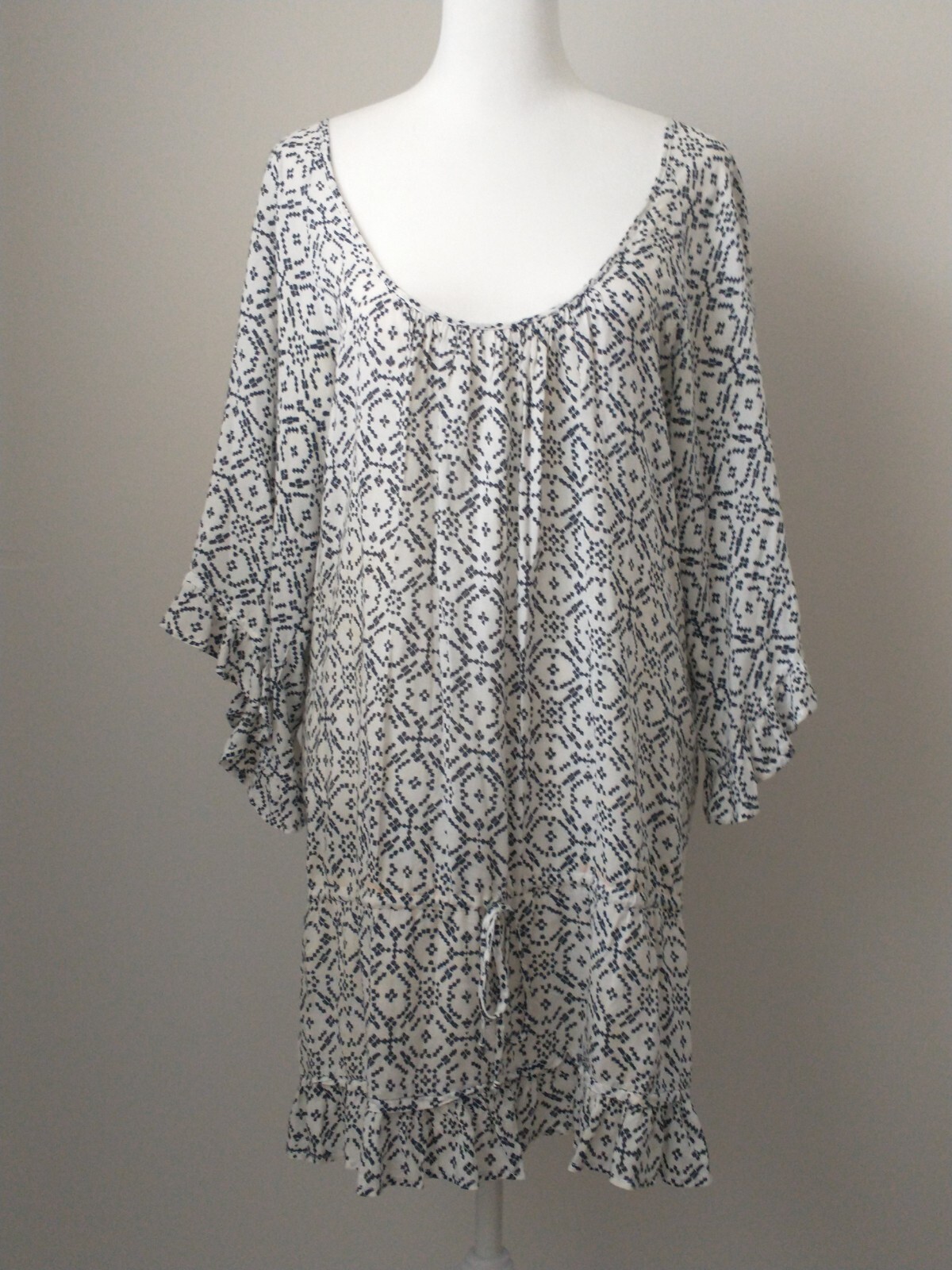 Eberjey Anthropologie Ruffled Swim Cover Up Dress S Resort Wear Vacation