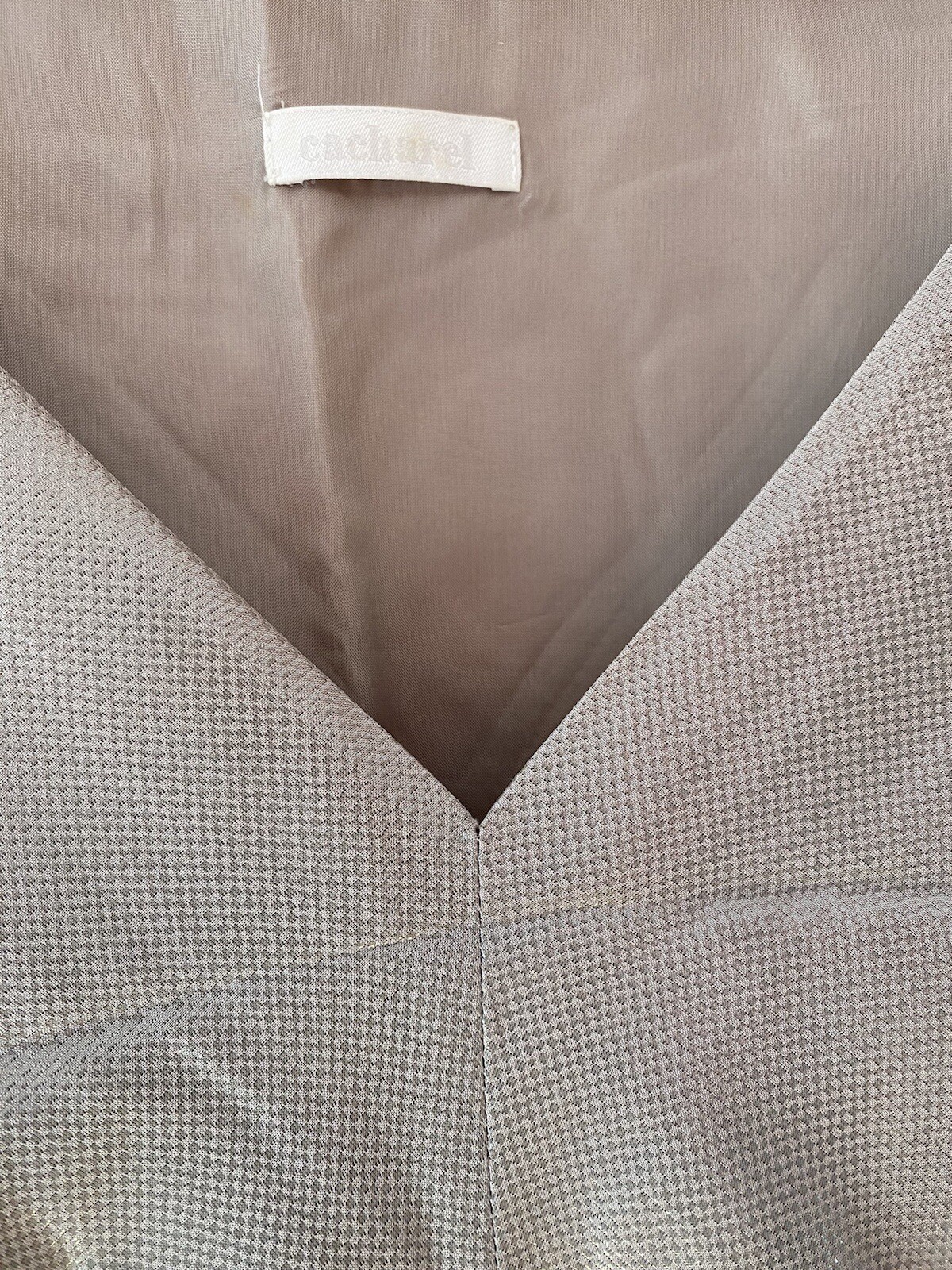 Cacharel ladies silver/grey shiny style Dress – Size 1 Small UK 8