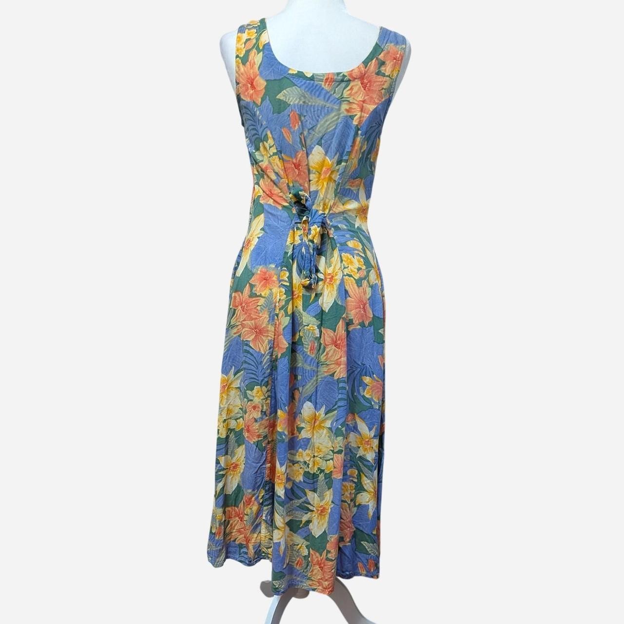 1990s Tropical Floral Button Front Maxi Sundress Medium