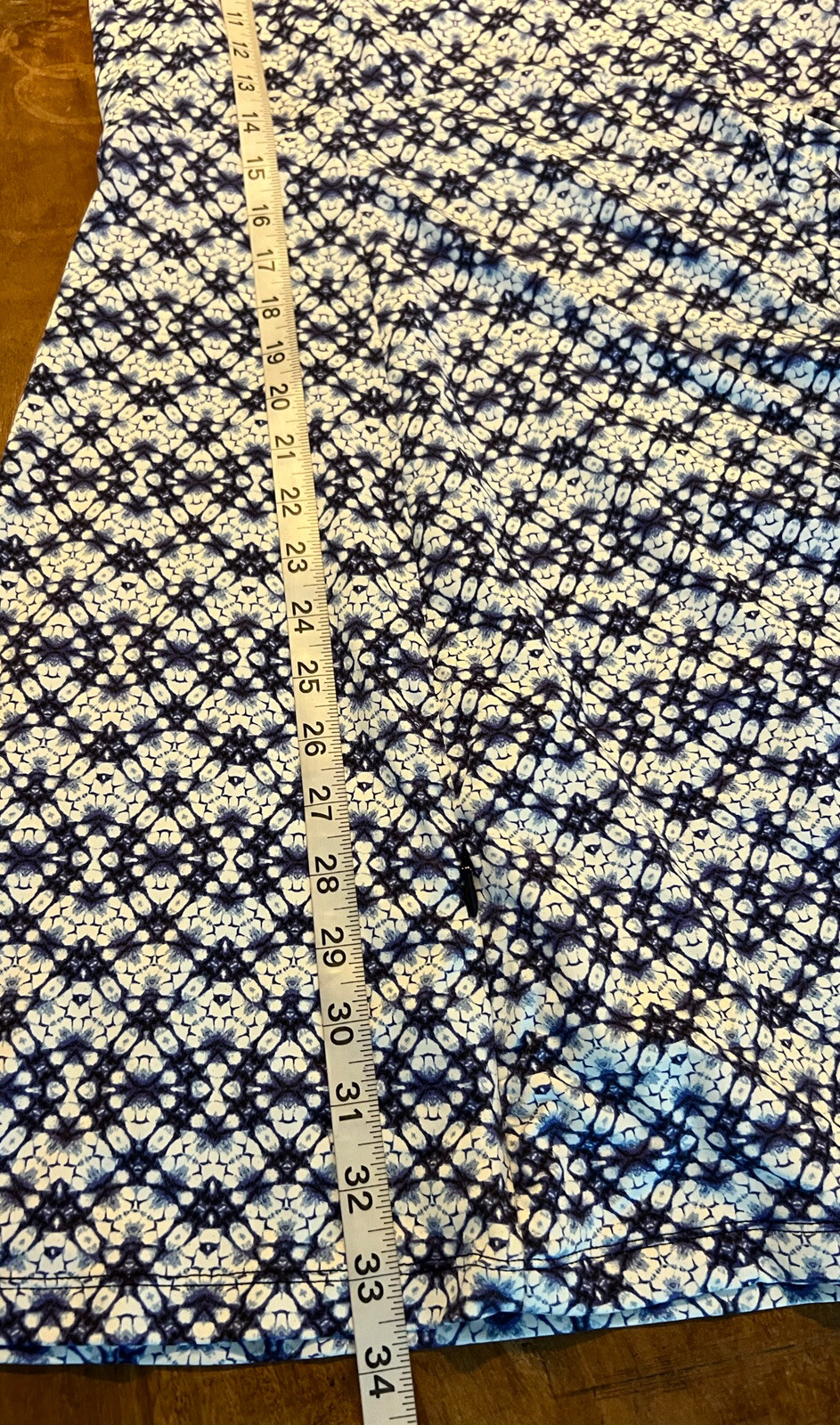 TITLE NINE Geometric Print Nylon Spandex Blend Knit Cross Back Dress Size S Golf
