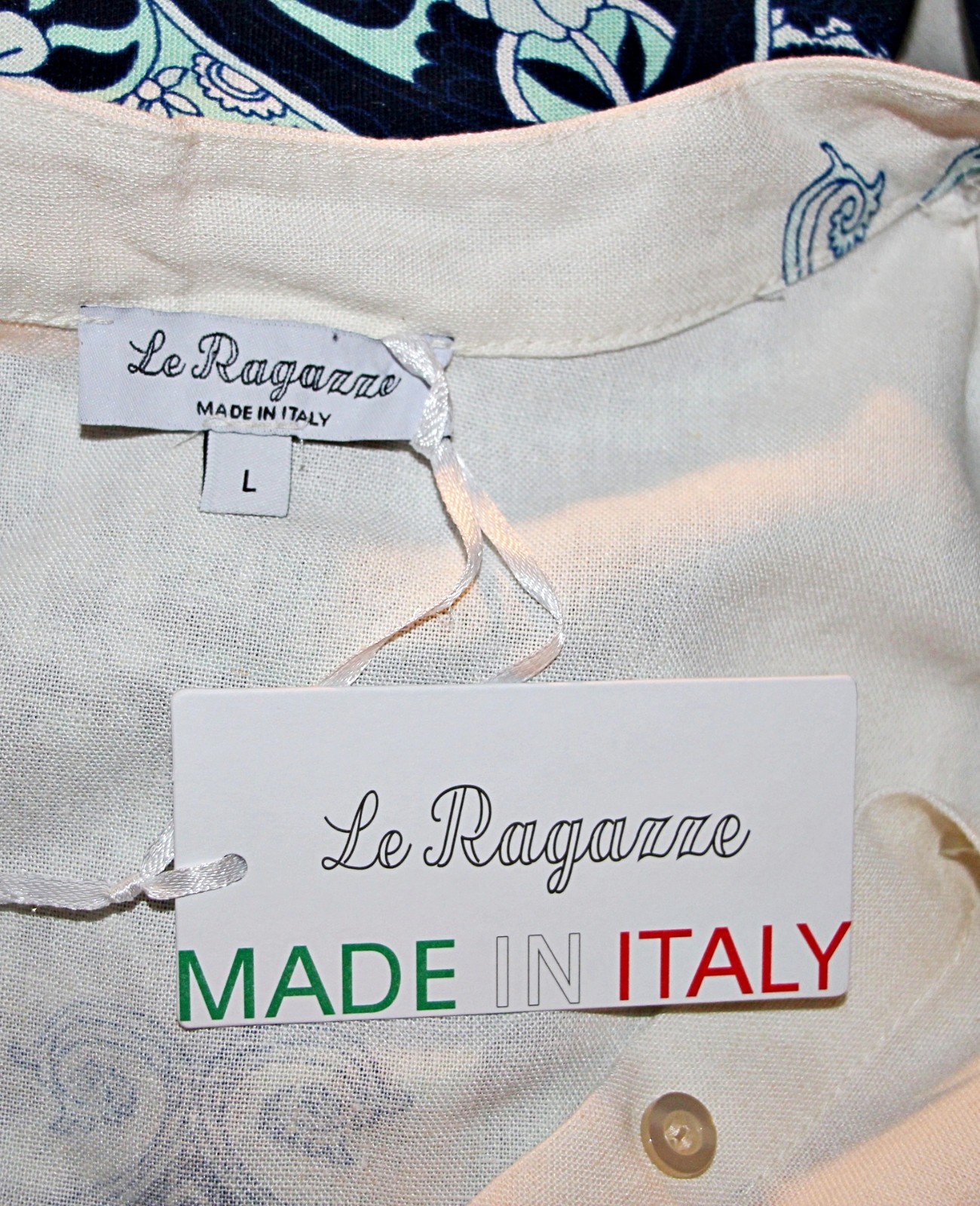 Le Ragazze Linen Blend Button Front Pockets Belted Maxi Shirt Dress sz L