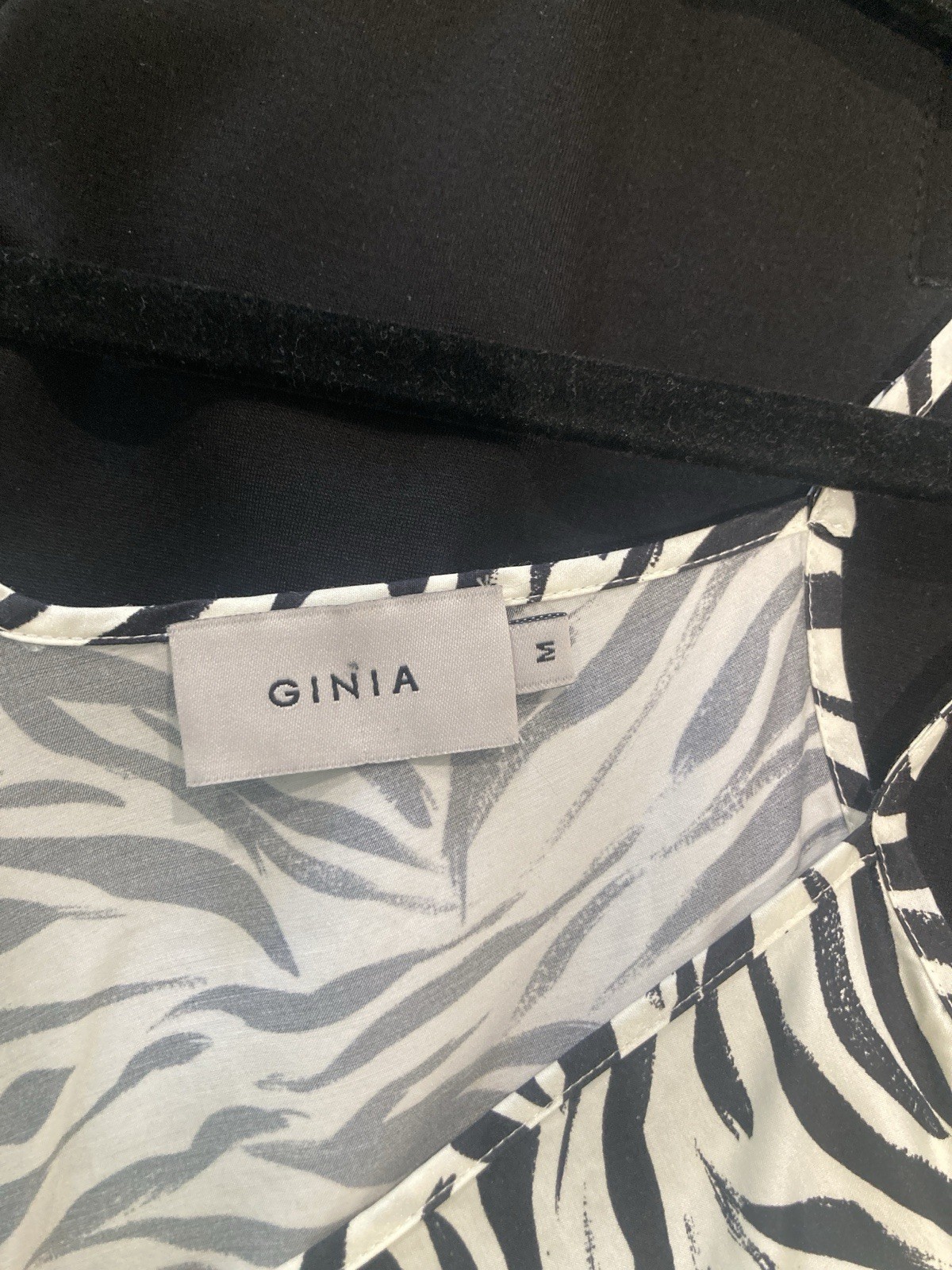 GINIA Black/White Zebra Animal Print Strappy Sleeveless Maxi Dress Size M