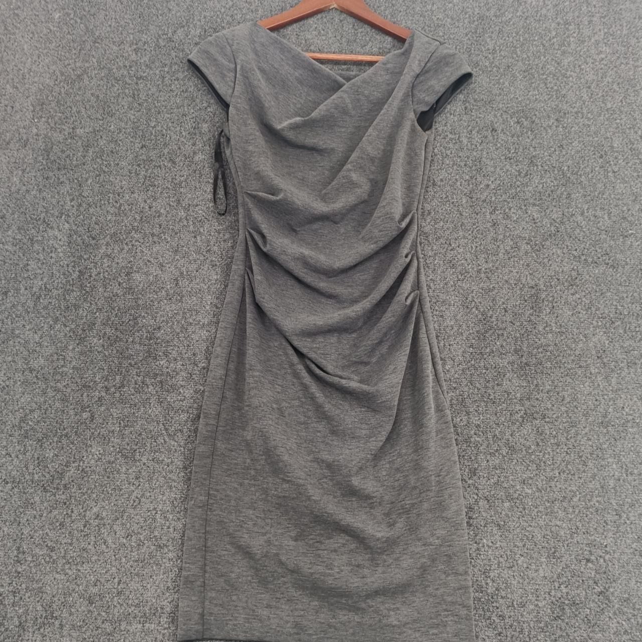 White House Black Market Asymmetrical Cowl Neck Ruched Jersey Dress Size 00