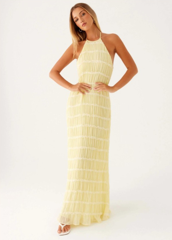 Peppermayo Aullie Maxi Dress Yellow Size US 6 (NWT)