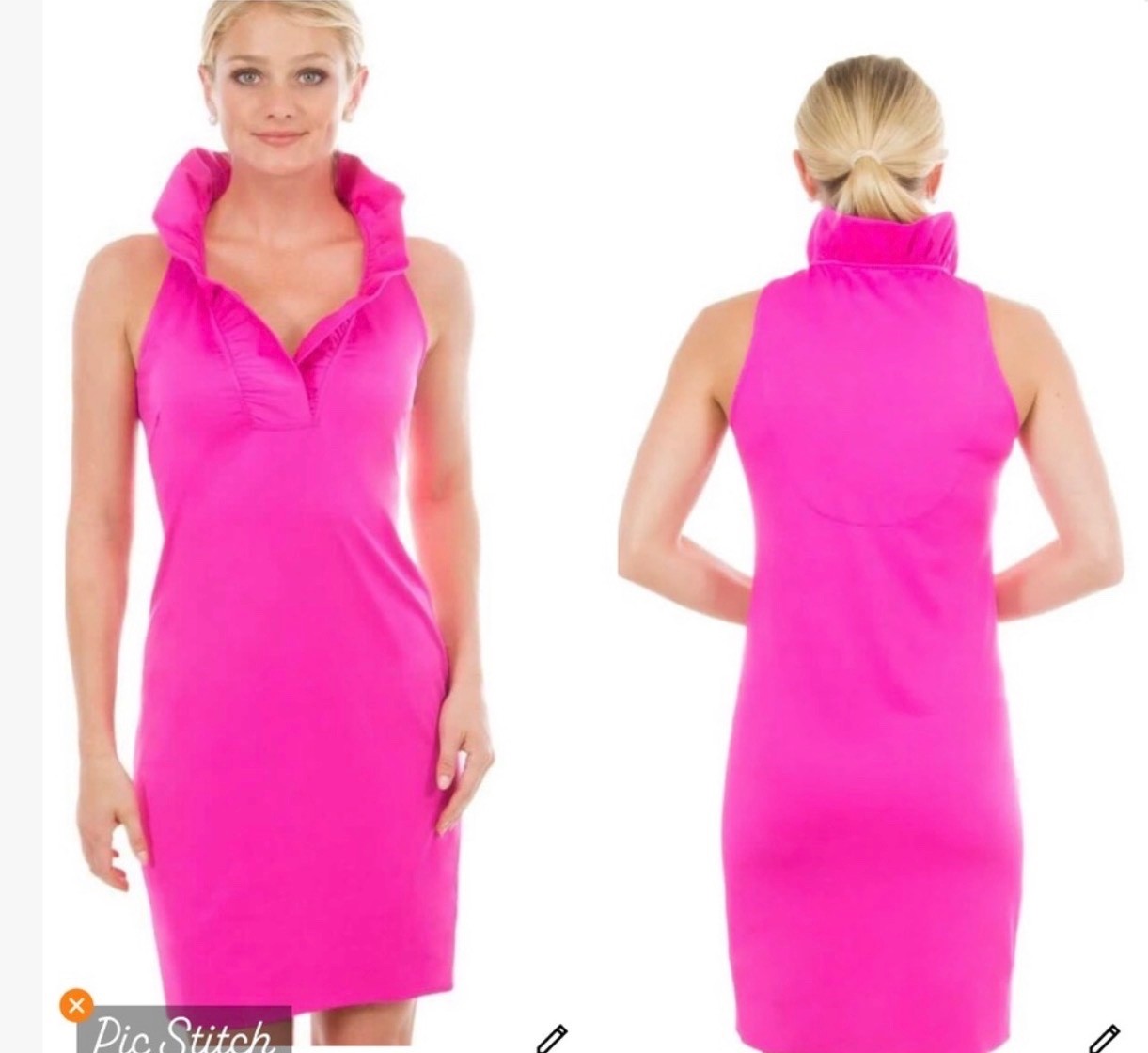 Gretchen Scott Ruffle Neck Sleeveless Dress Pull Over Size XS