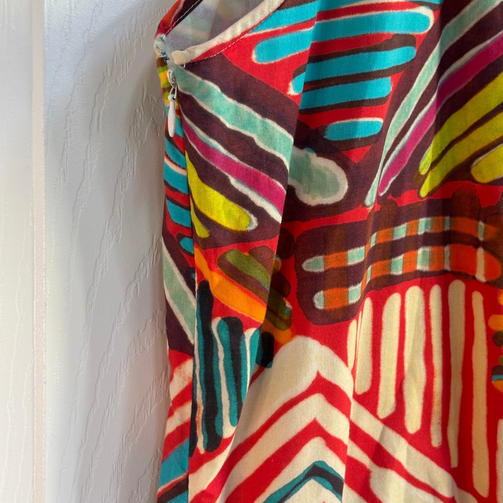 J.Crew Collection Geometric Tribal Print Cotton Halter Shift Dress Womens 10