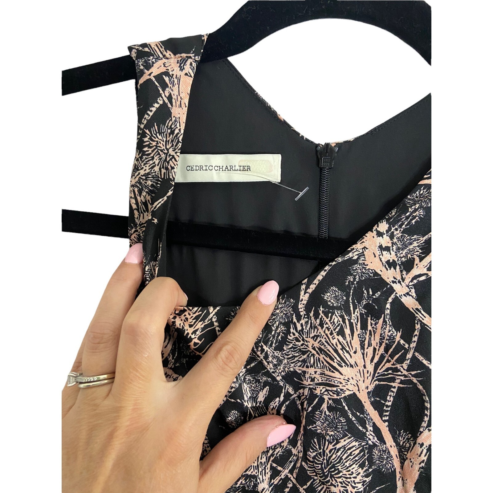 NWT Cedric Charlier Abstract Print High Low Dress-sz 4