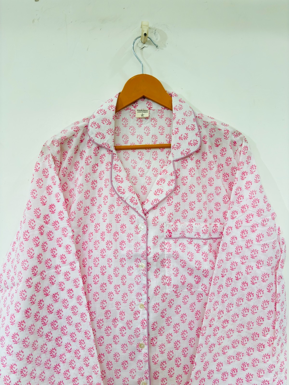 Floral Print Cotton Pajama Set:Summer Loungewear night wear for woman’s giftitem