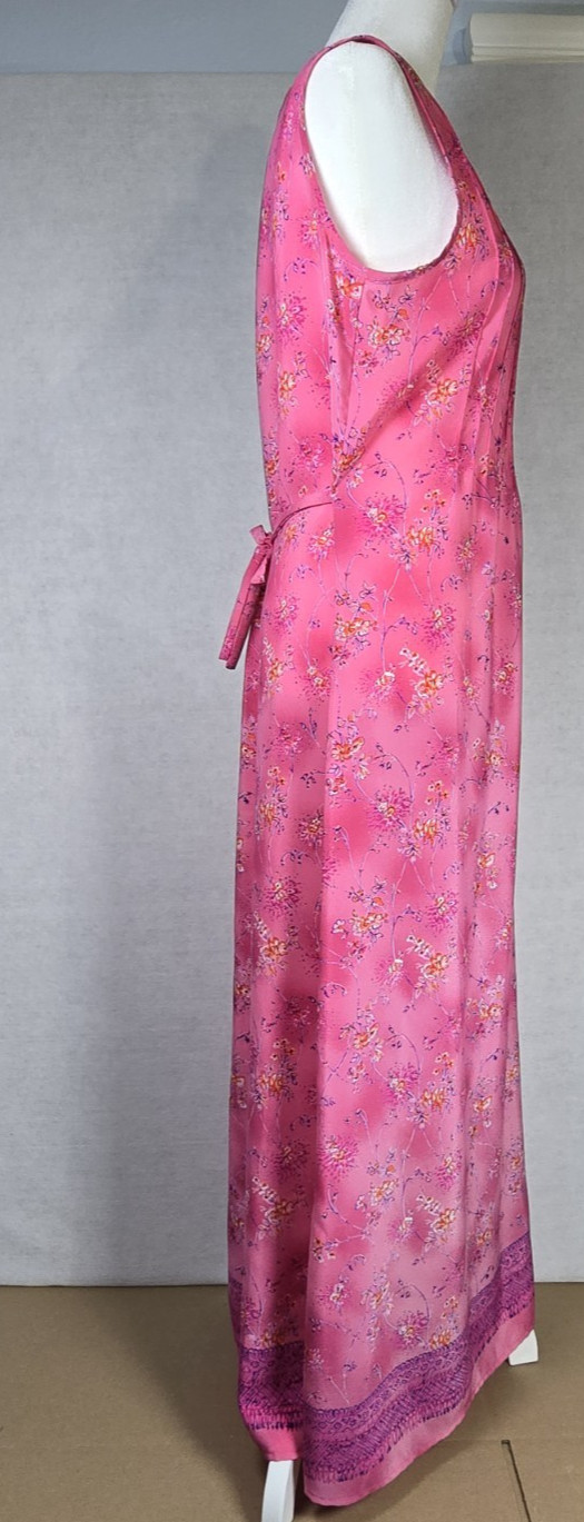 Rabbit Designs Womens Dress Size 10 Med Pink Floral Peasant Cottagecore Boho