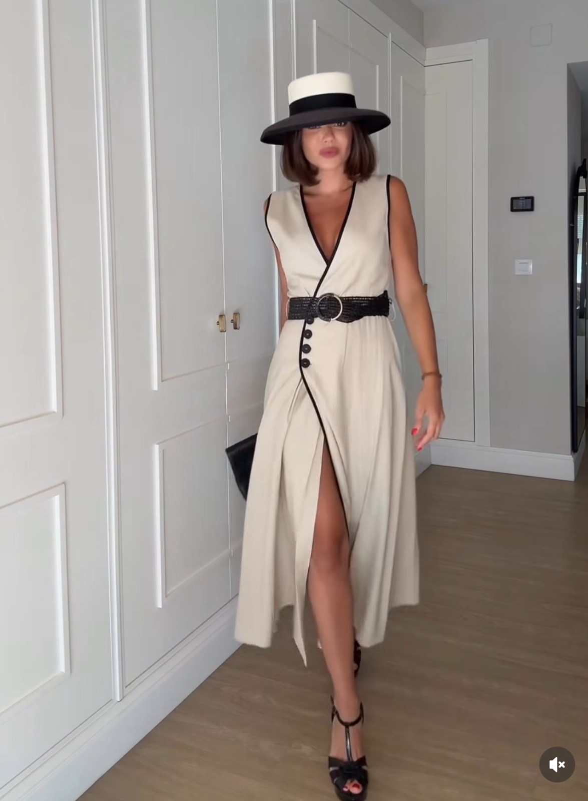 ZARA NEW WOMAN FW25 LINEN BELTED MIDI DRESS Light beige | 8230/939 S,M,L
